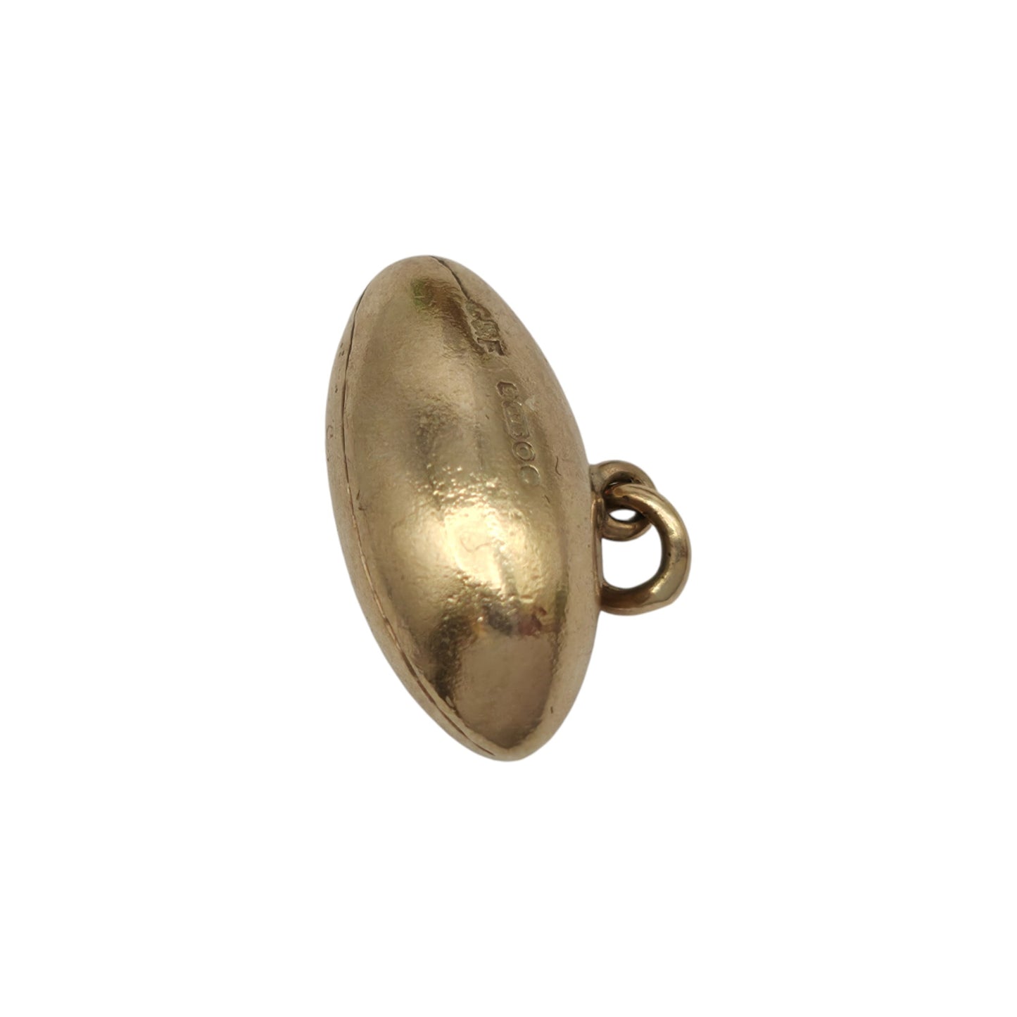 9ct 375 Yellow Gold Rugby Ball Charm 1949 L 1.6 cm 1.0 g.