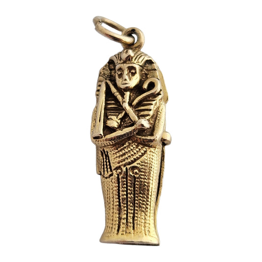9ct 375 Yellow Gold Sarcophagus Opening Charm 1972 L 2.4 cm 4.7 g