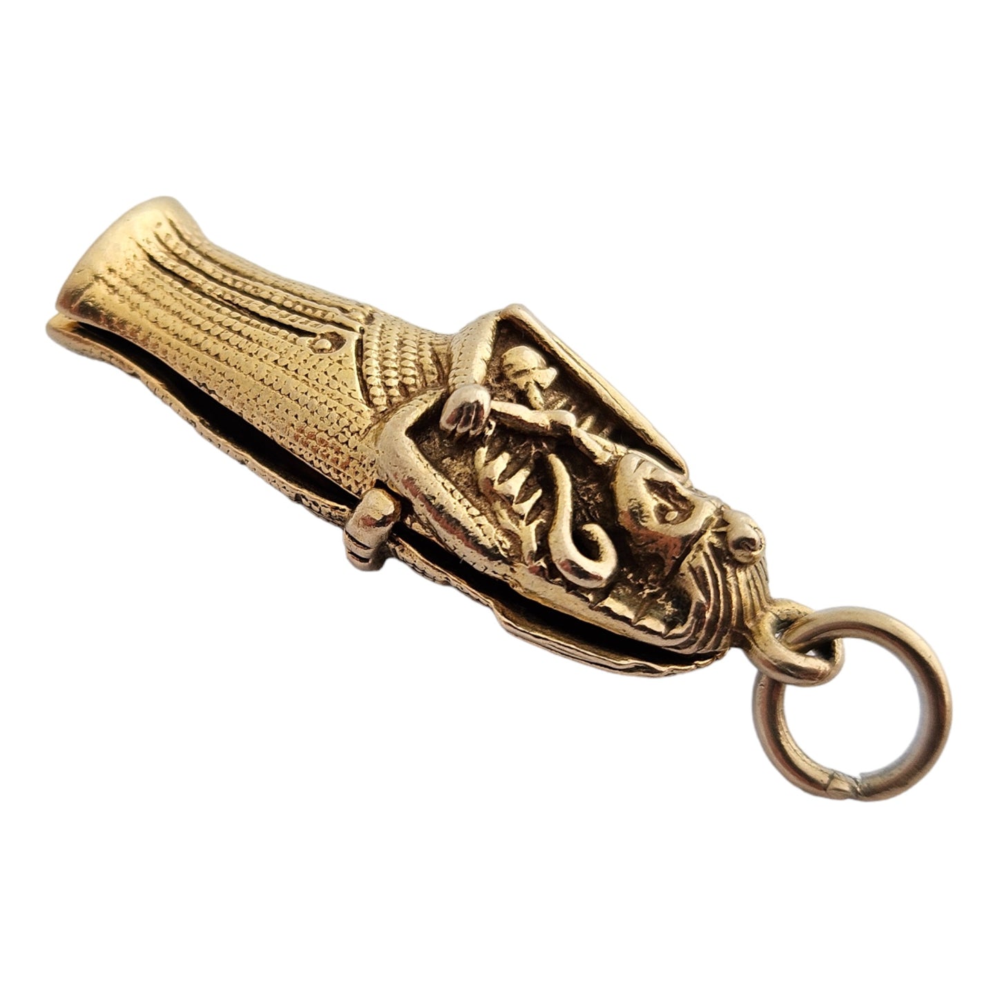 9ct 375 Yellow Gold Sarcophagus Opening Charm 1972 L 2.4 cm 4.7 g