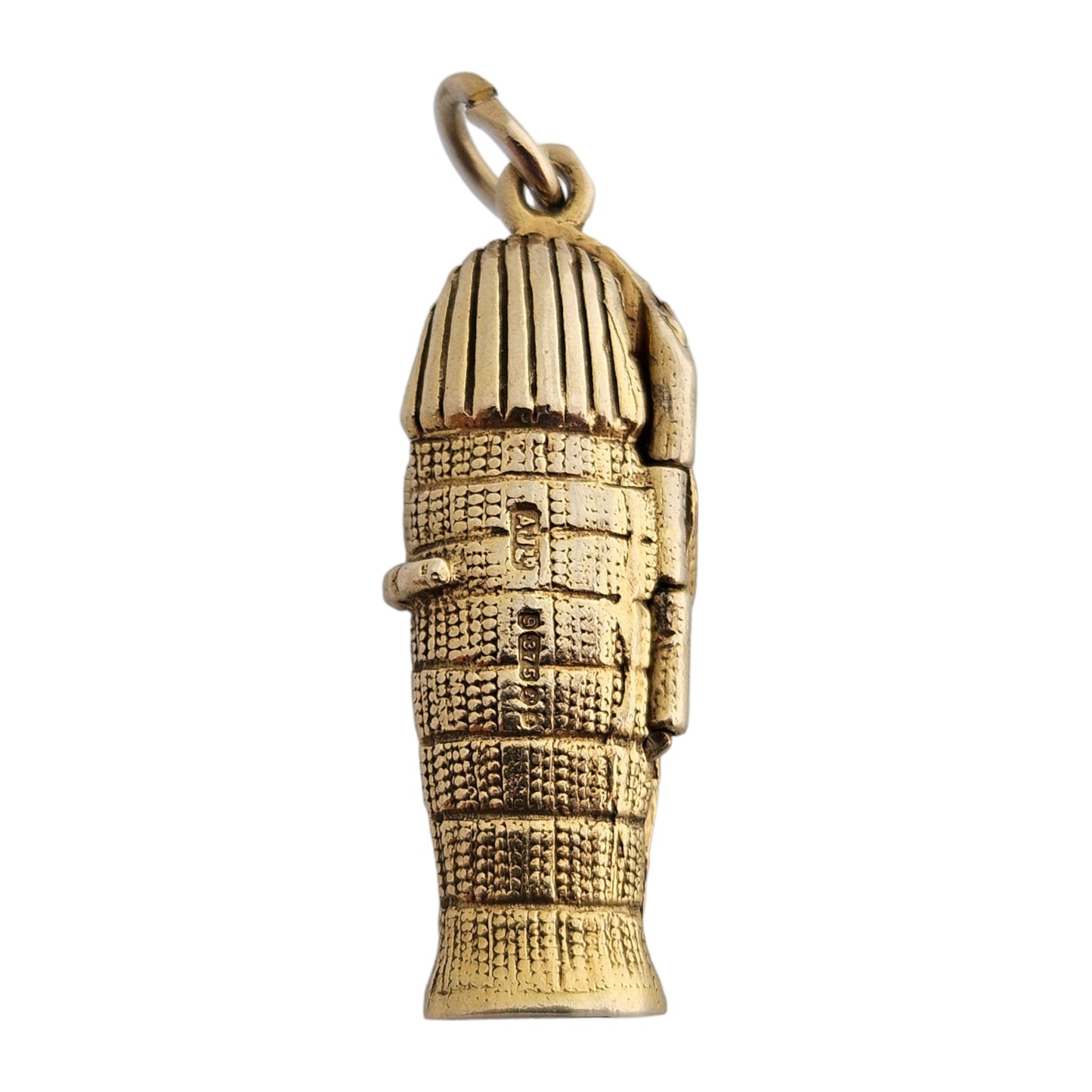 9ct 375 Yellow Gold Sarcophagus Opening Charm 1972 L 2.4 cm 4.7 g