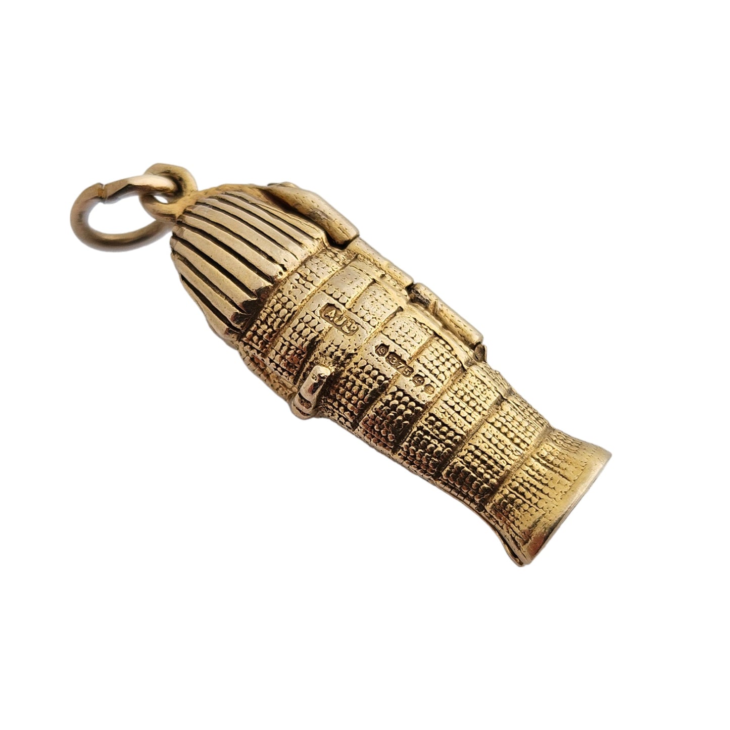 9ct 375 Yellow Gold Sarcophagus Opening Charm 1972 L 2.4 cm 4.7 g