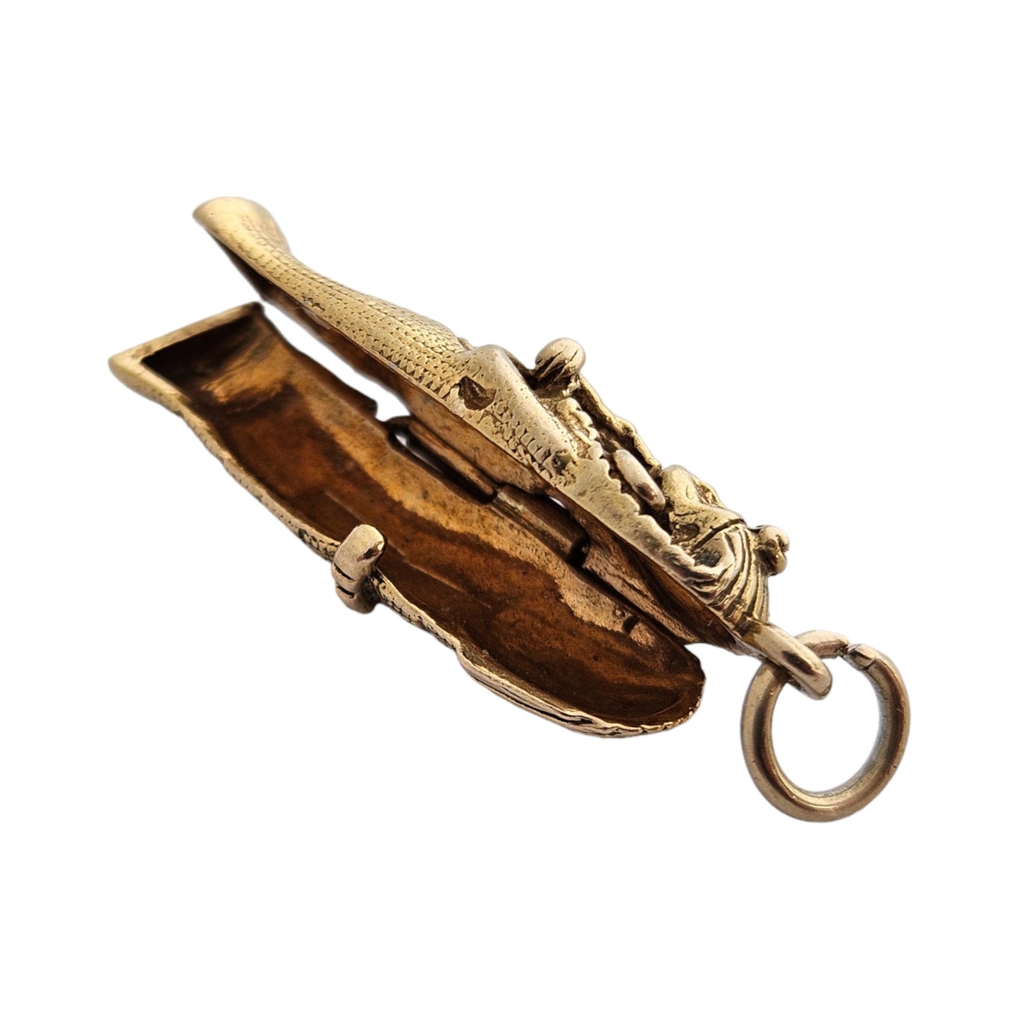 9ct 375 Yellow Gold Sarcophagus Opening Charm 1972 L 2.4 cm 4.7 g