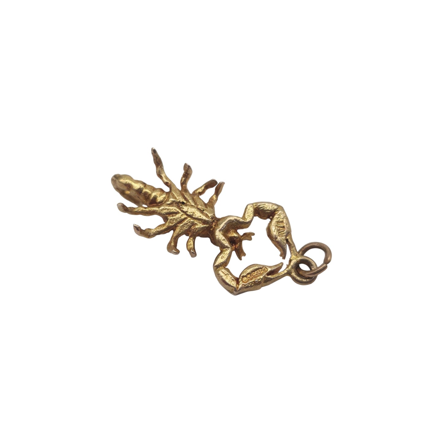 9ct 375 Yellow Gold Scorpion Charm 1963 L 2.4 cm 3.2 g.