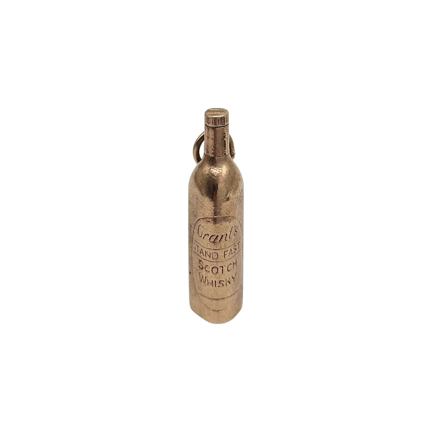9ct 375 Yellow Gold Scotch Whisky Bottle Charm L 3.2 cm 5.6 g.