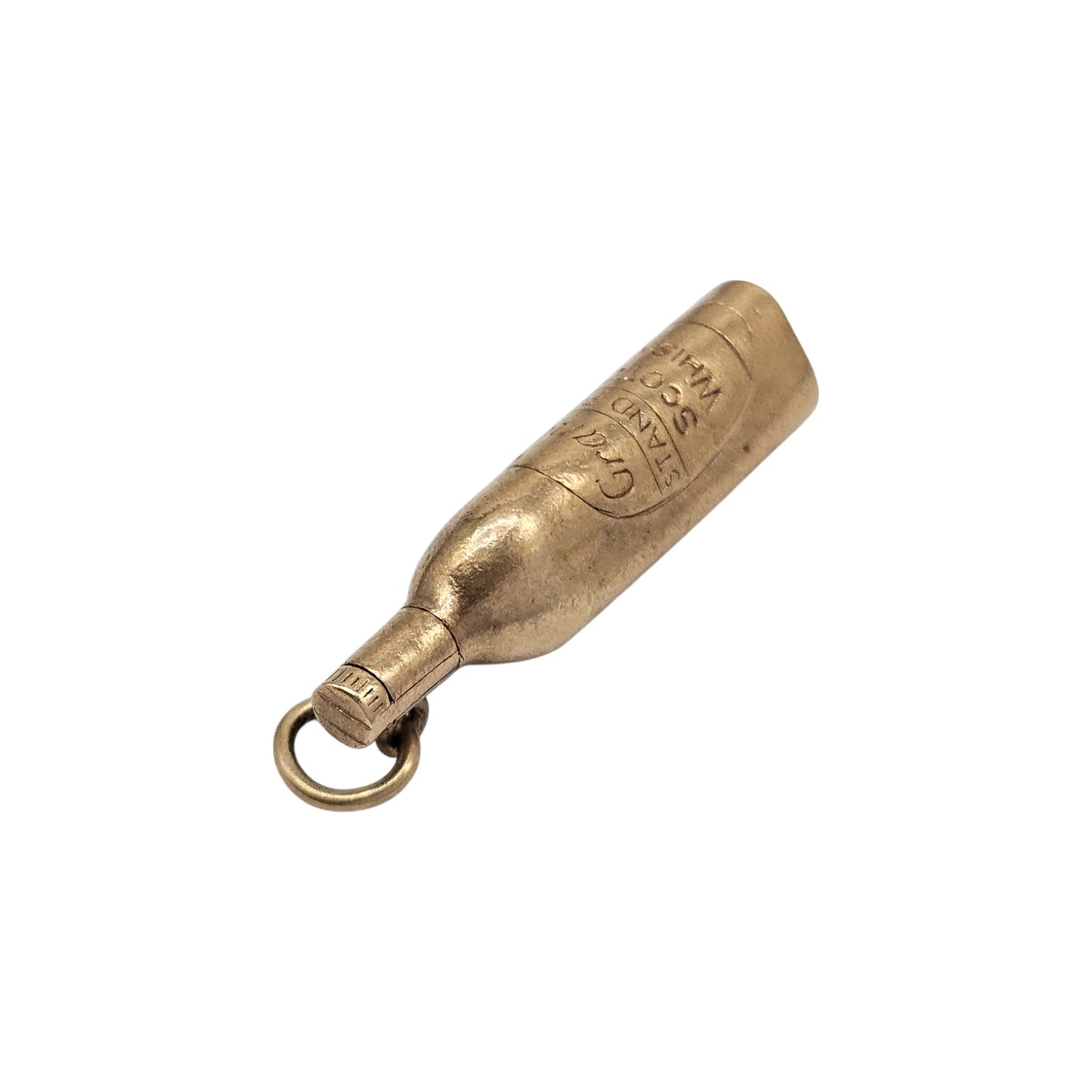 9ct 375 Yellow Gold Scotch Whisky Bottle Charm L 3.2 cm 5.6 g.