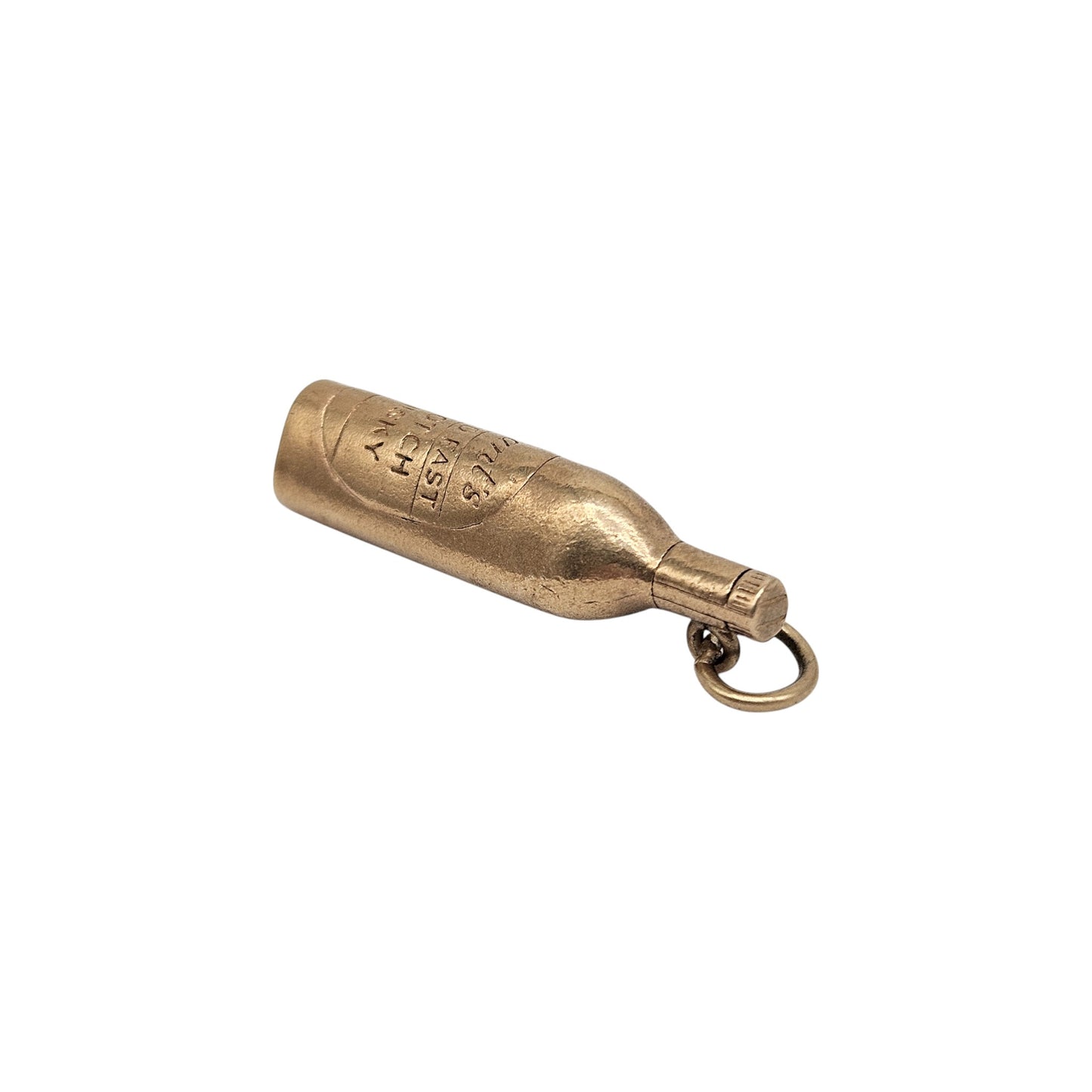 9ct 375 Yellow Gold Scotch Whisky Bottle Charm L 3.2 cm 5.6 g.