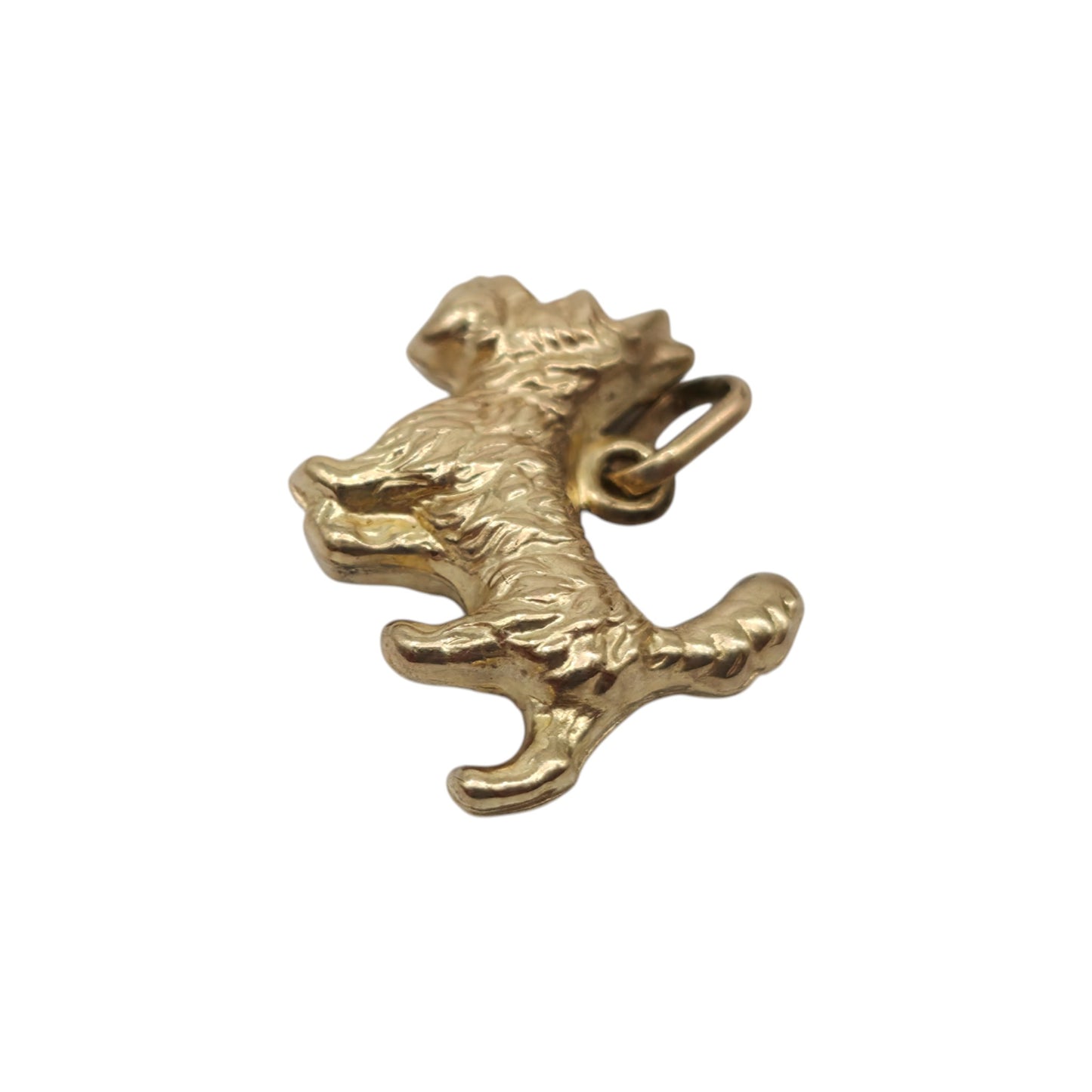 9ct 375 Yellow Gold Scottish Terrier Dog Charm L 1.5 cm 0.6 g.