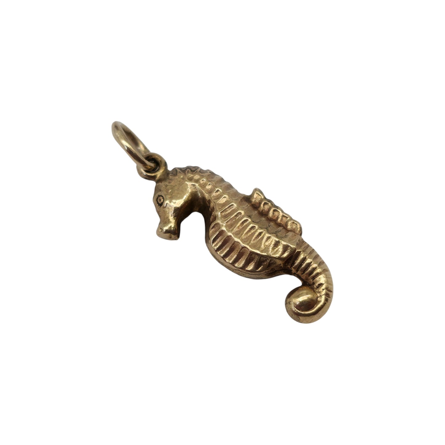 9ct 375 Yellow Gold Seahorse Charm 1963 L 1.7 cm 0.7 g.