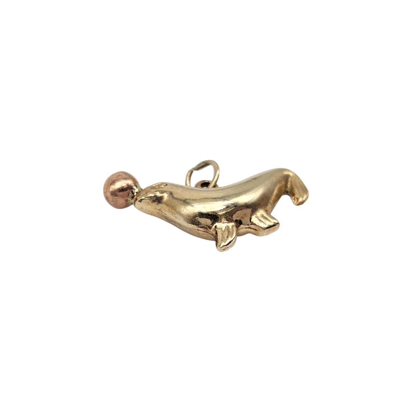 9ct Yellow Gold Seal Charm L 1.9 cm 1.2 g.