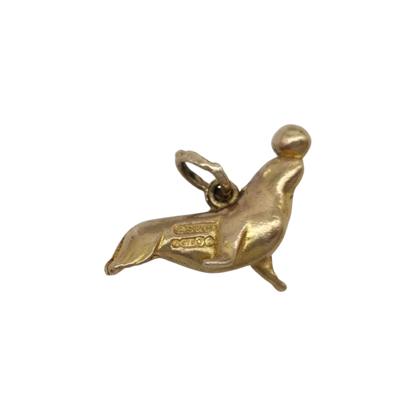 9ct 375 Yellow Gold Seal Charm 1949 L 1.4 cm 2.6 g.