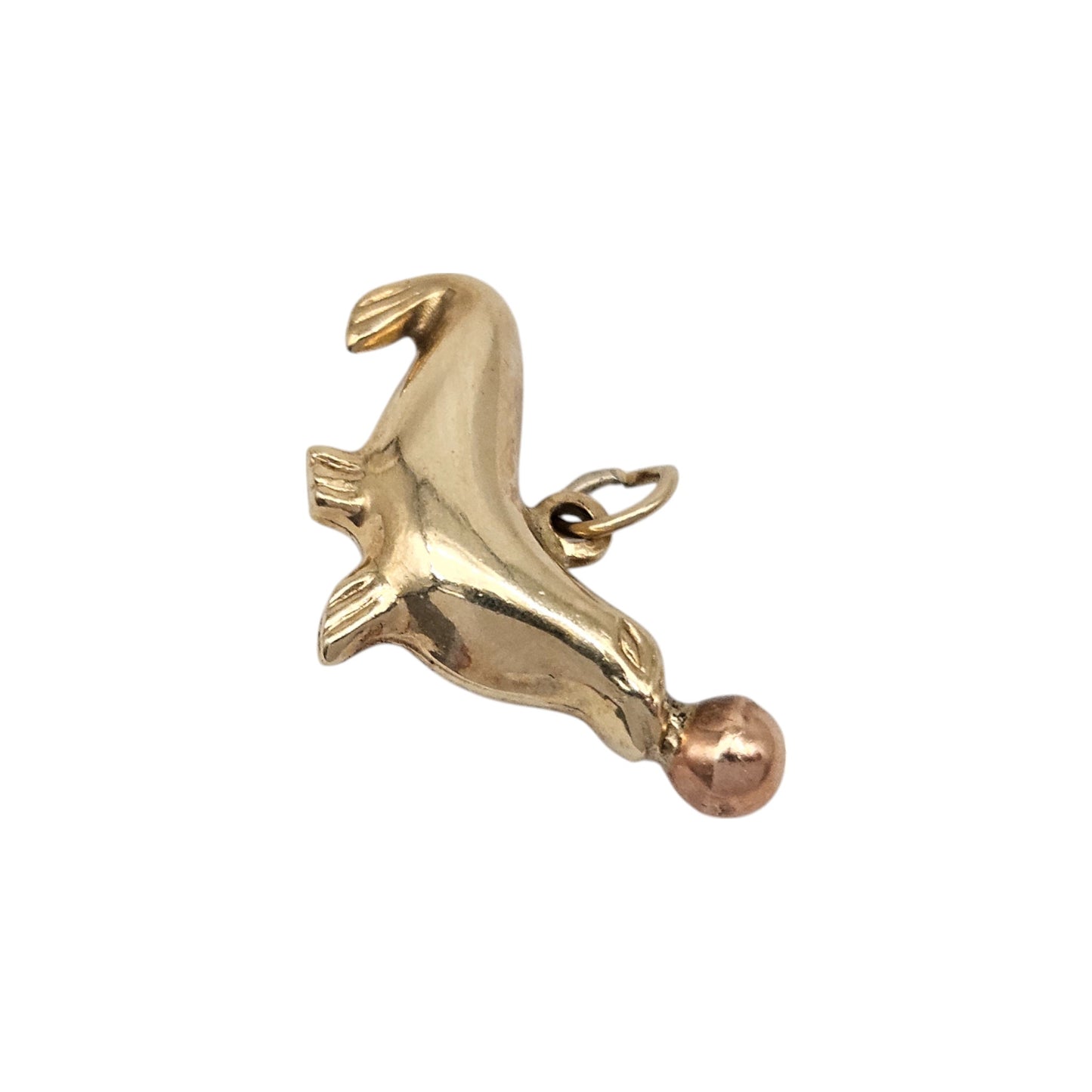 9ct Yellow Gold Seal Charm L 1.9 cm 1.2 g.