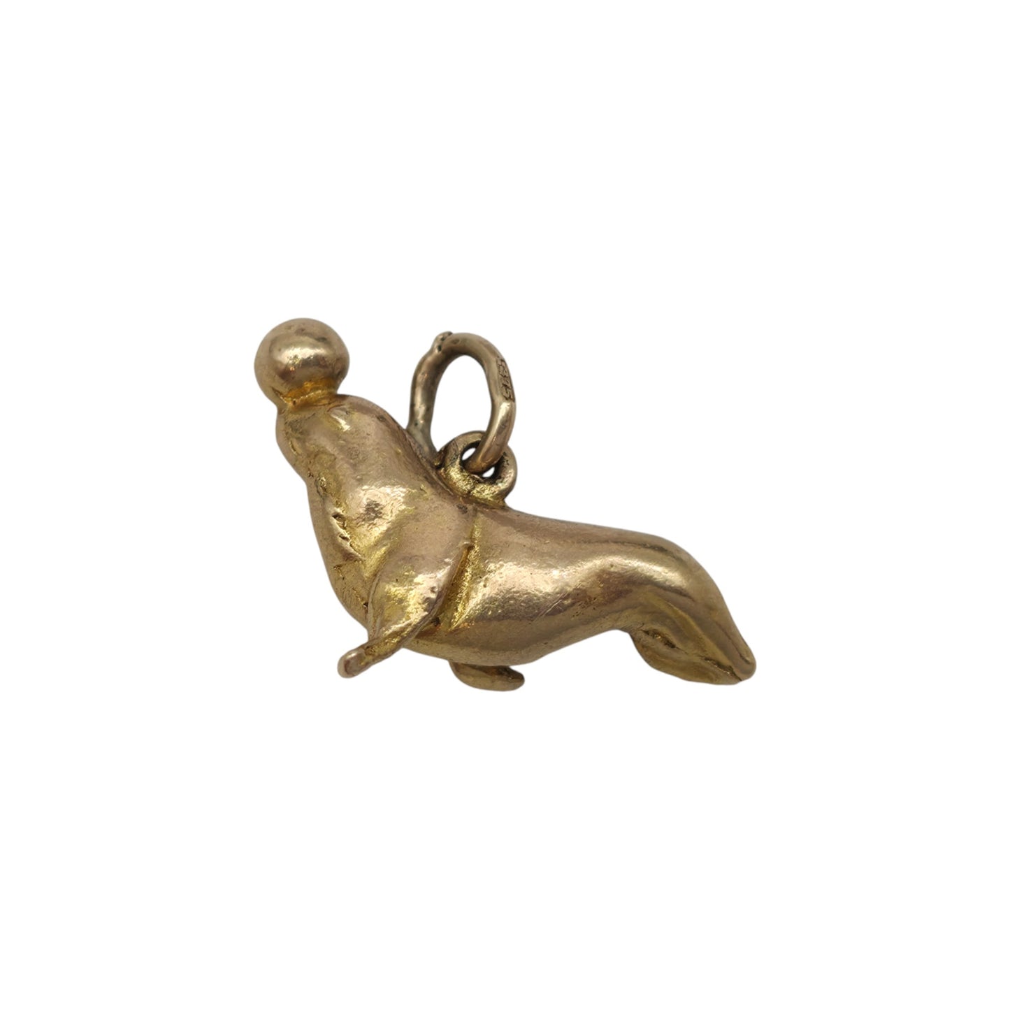 9ct 375 Yellow Gold Seal Charm 1949 L 1.4 cm 2.6 g.