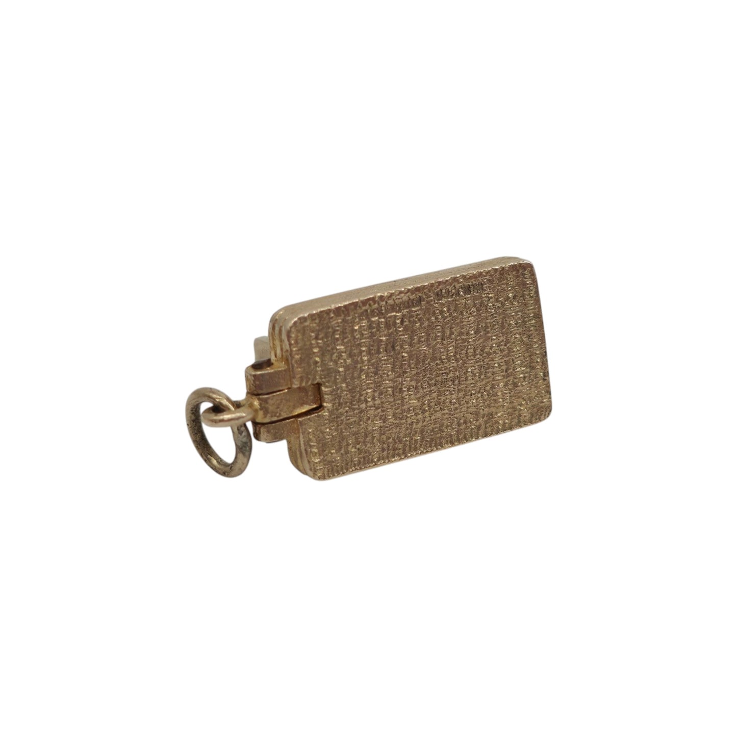 9ct 375 Yellow Gold Sewing Machine Opening Charm 1955 L 1.6 cm 4.4 g.