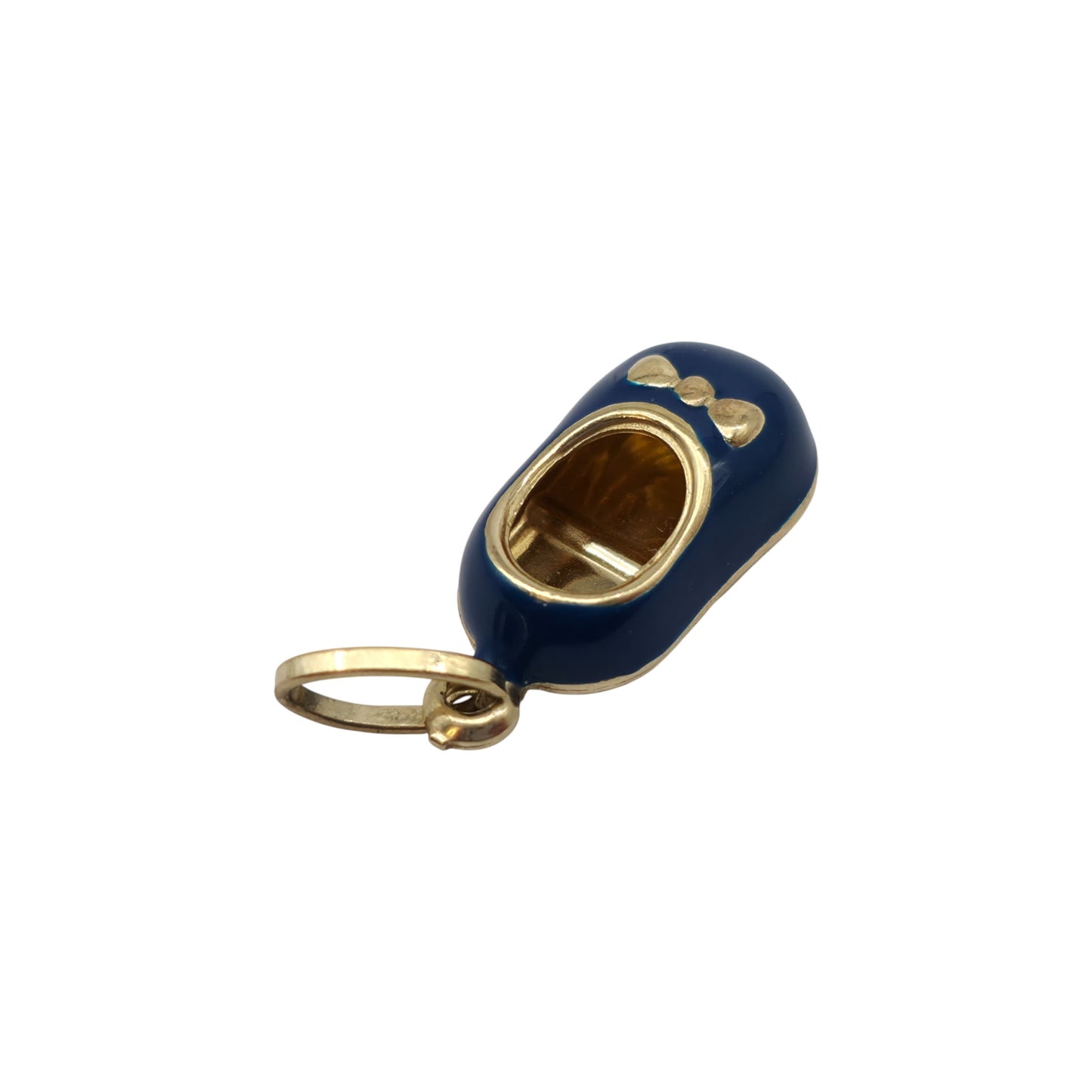 9ct 375 Yellow Gold & Enamel Shoe Charm 2001 L 1.6 cm 1.0 g.