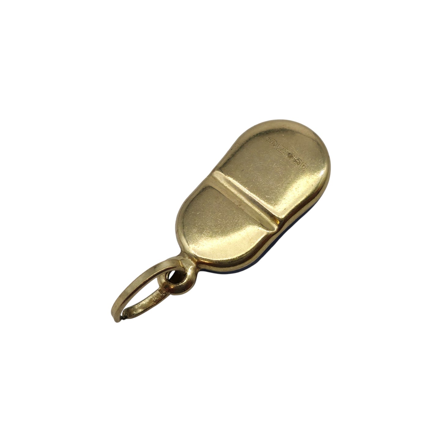 9ct 375 Yellow Gold & Enamel Shoe Charm 2001 L 1.6 cm 1.0 g.