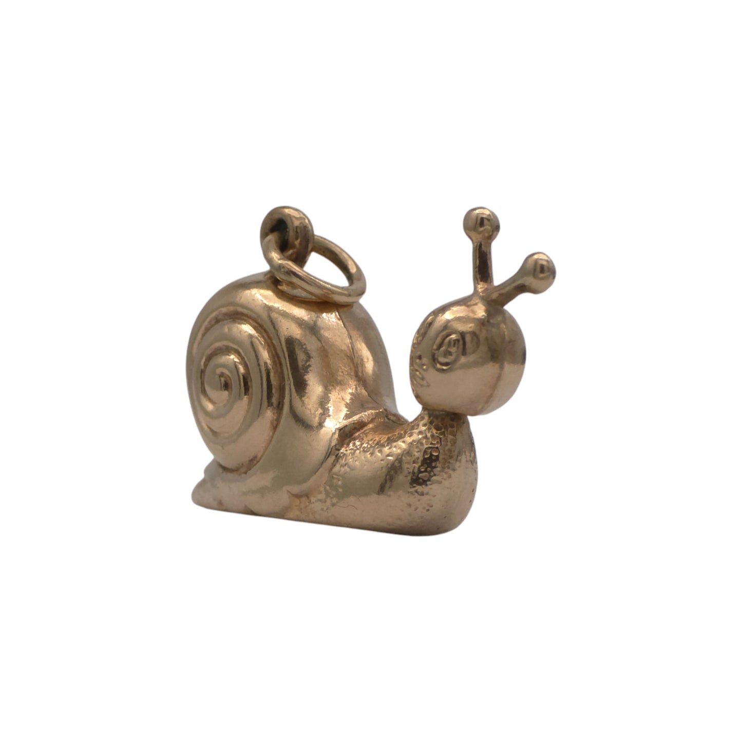 9ct 375 Yellow Gold Snail Charm 1977 L 2.4 cm 1.5 g.