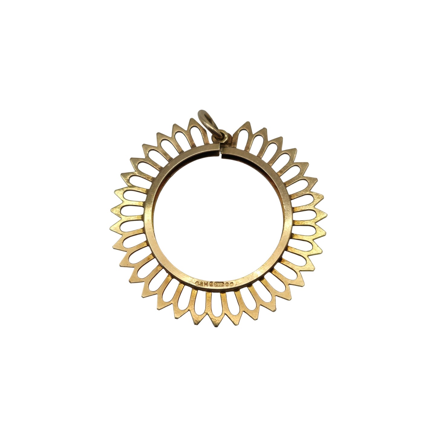 9ct 375 Yellow Gold Full Sovereign Coin Mount Pendant 1973 L 3.2 cm 2.5 g.