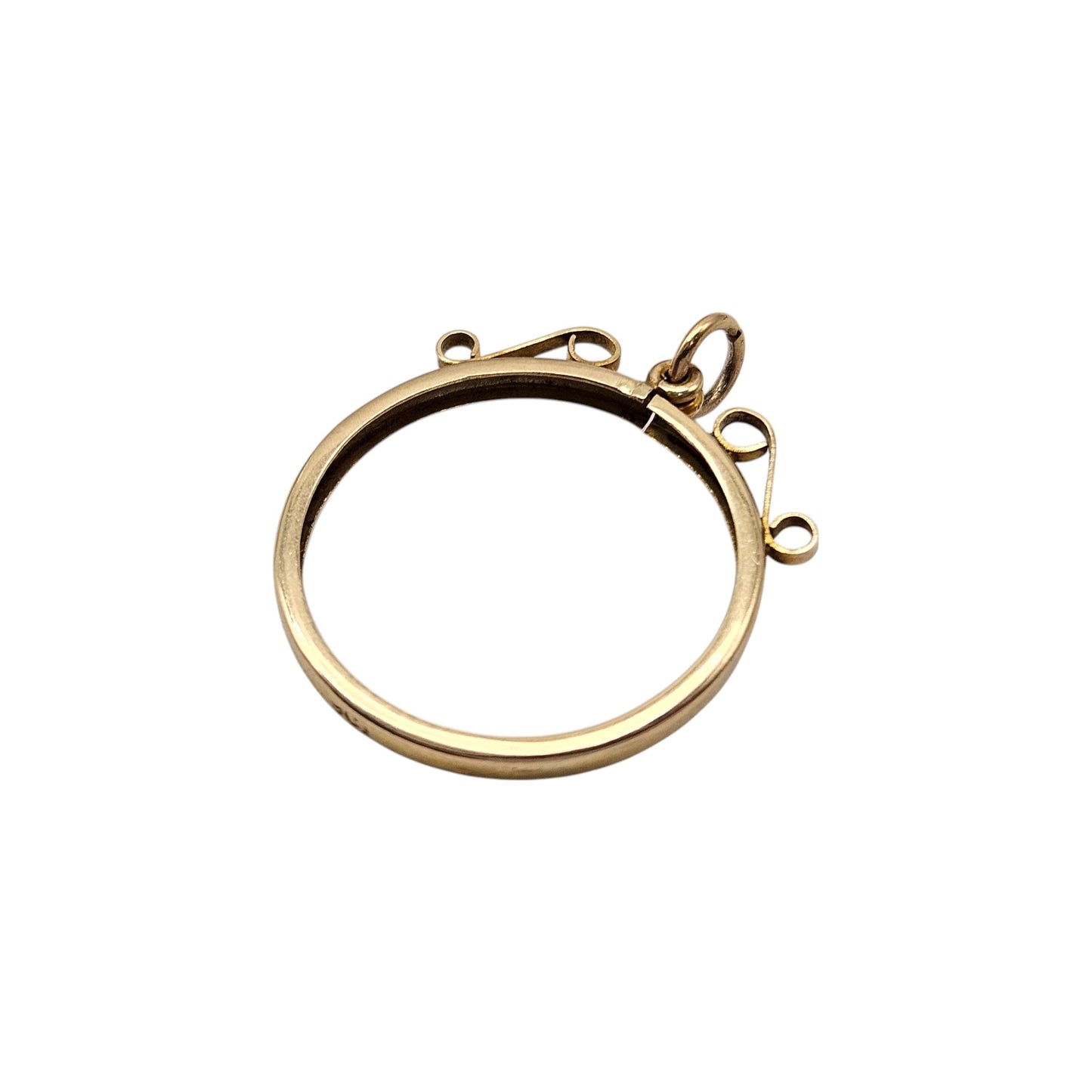 9ct Yellow Gold Full Sovereign Mount Pendant L 2.4 cm 0.9 g.