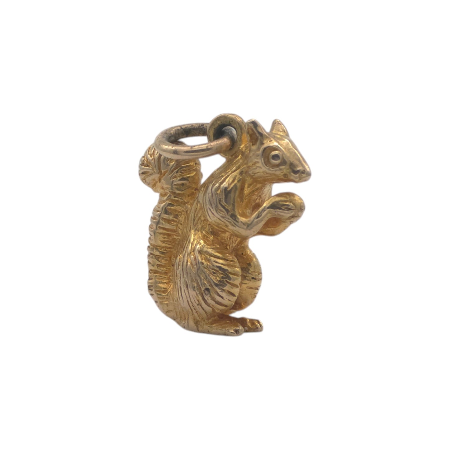 Cast 9ct 375 Yellow Gold Squirrel Charm 1967 L 1.6 cm 4.6 g.