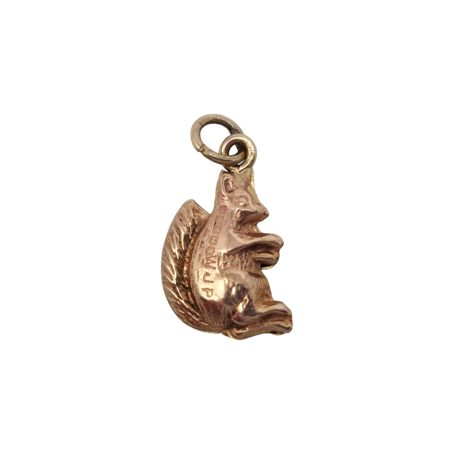 9ct 375 Rose Gold Squirrel Charm 1972 L 1.1 cm 0.3 g.