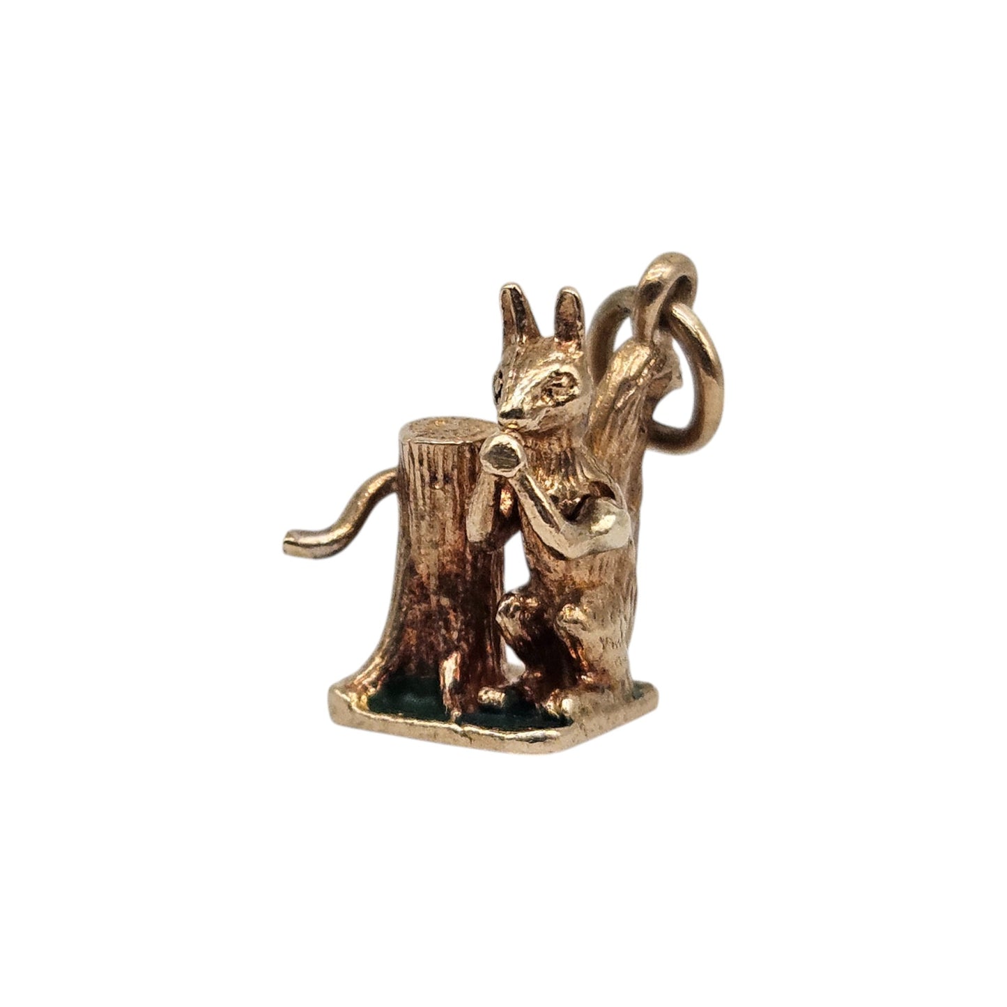 Rare 9ct 375 Yellow Gold Articulated Squirrel Charm 1960 L 1.2 cm 2.2 g.