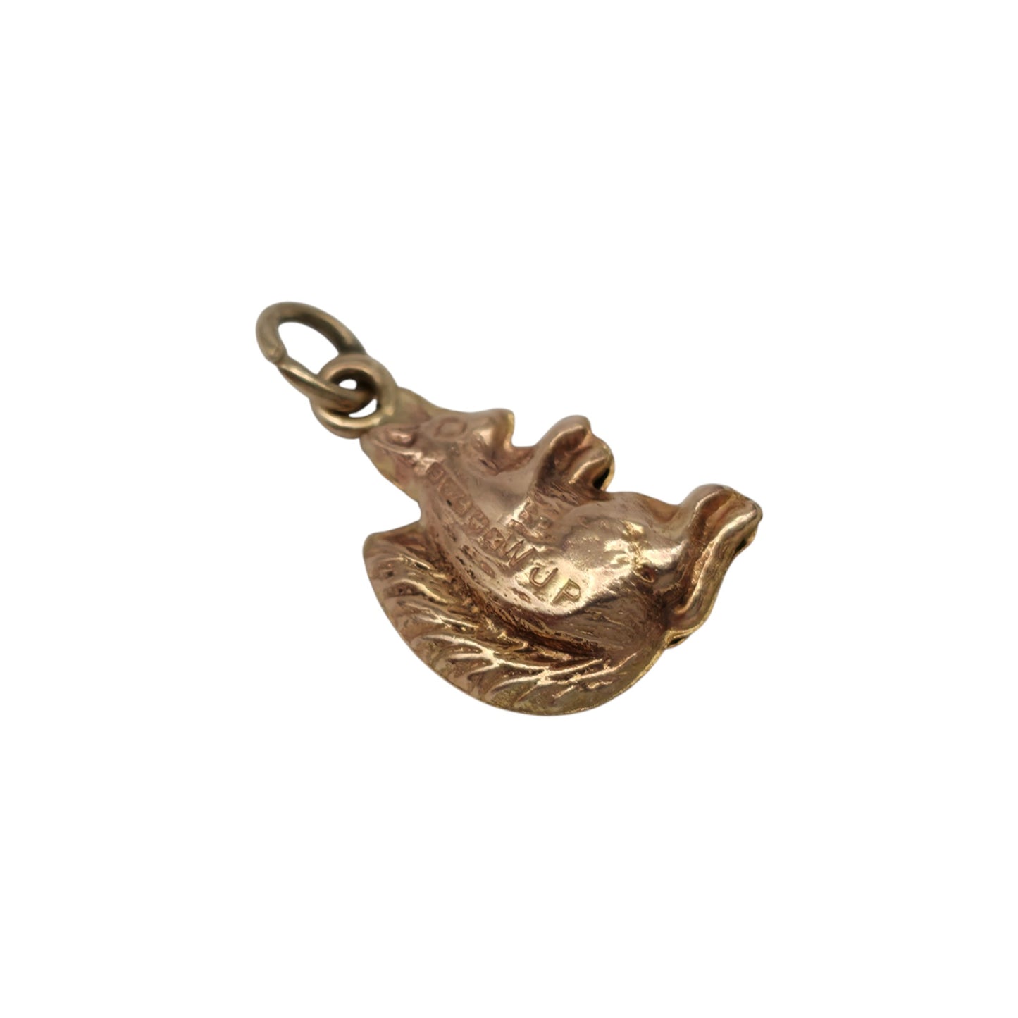 9ct 375 Rose Gold Squirrel Charm 1972 L 1.1 cm 0.3 g.