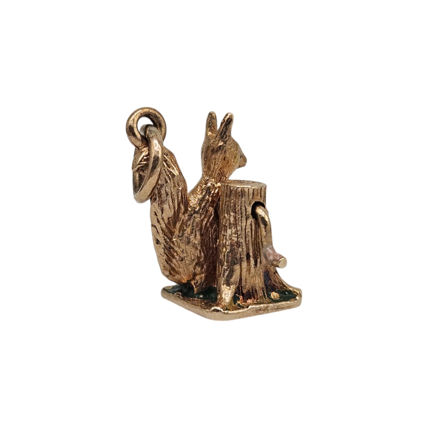 Rare 9ct 375 Yellow Gold Articulated Squirrel Charm 1960 L 1.2 cm 2.2 g.