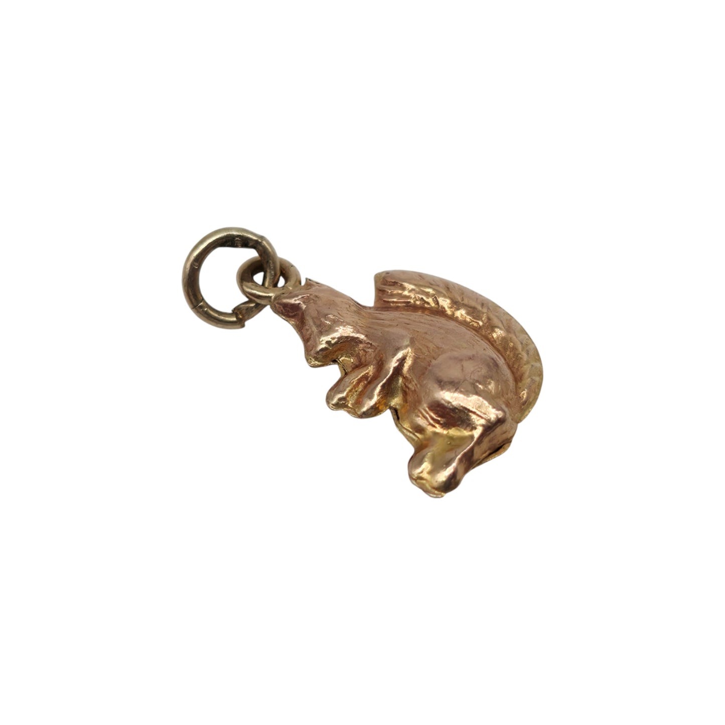 9ct 375 Rose Gold Squirrel Charm 1972 L 1.1 cm 0.3 g.