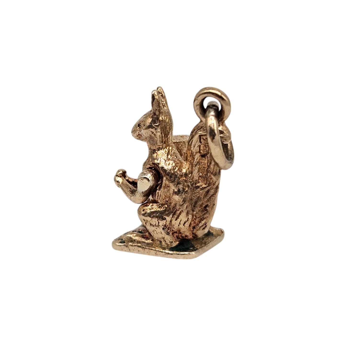 Rare 9ct 375 Yellow Gold Articulated Squirrel Charm 1960 L 1.2 cm 2.2 g.