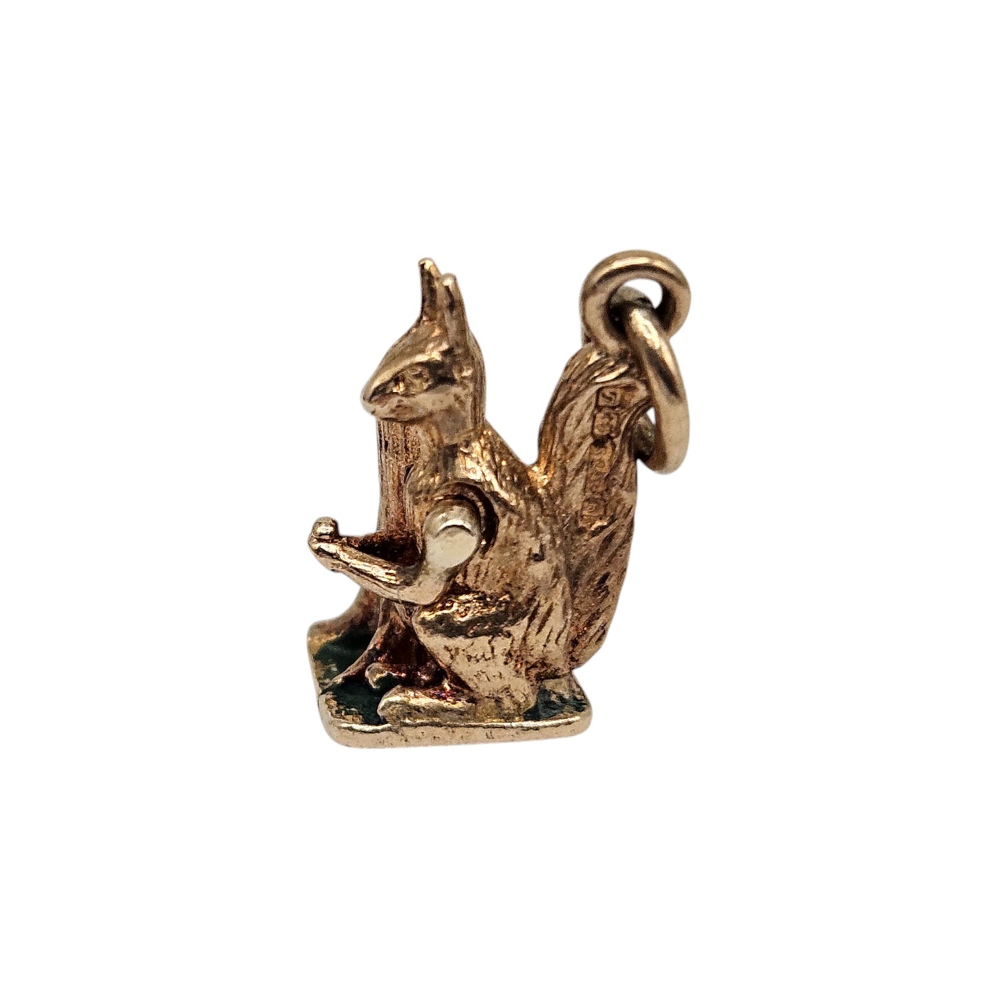 Rare 9ct 375 Yellow Gold Articulated Squirrel Charm 1960 L 1.2 cm 2.2 g.