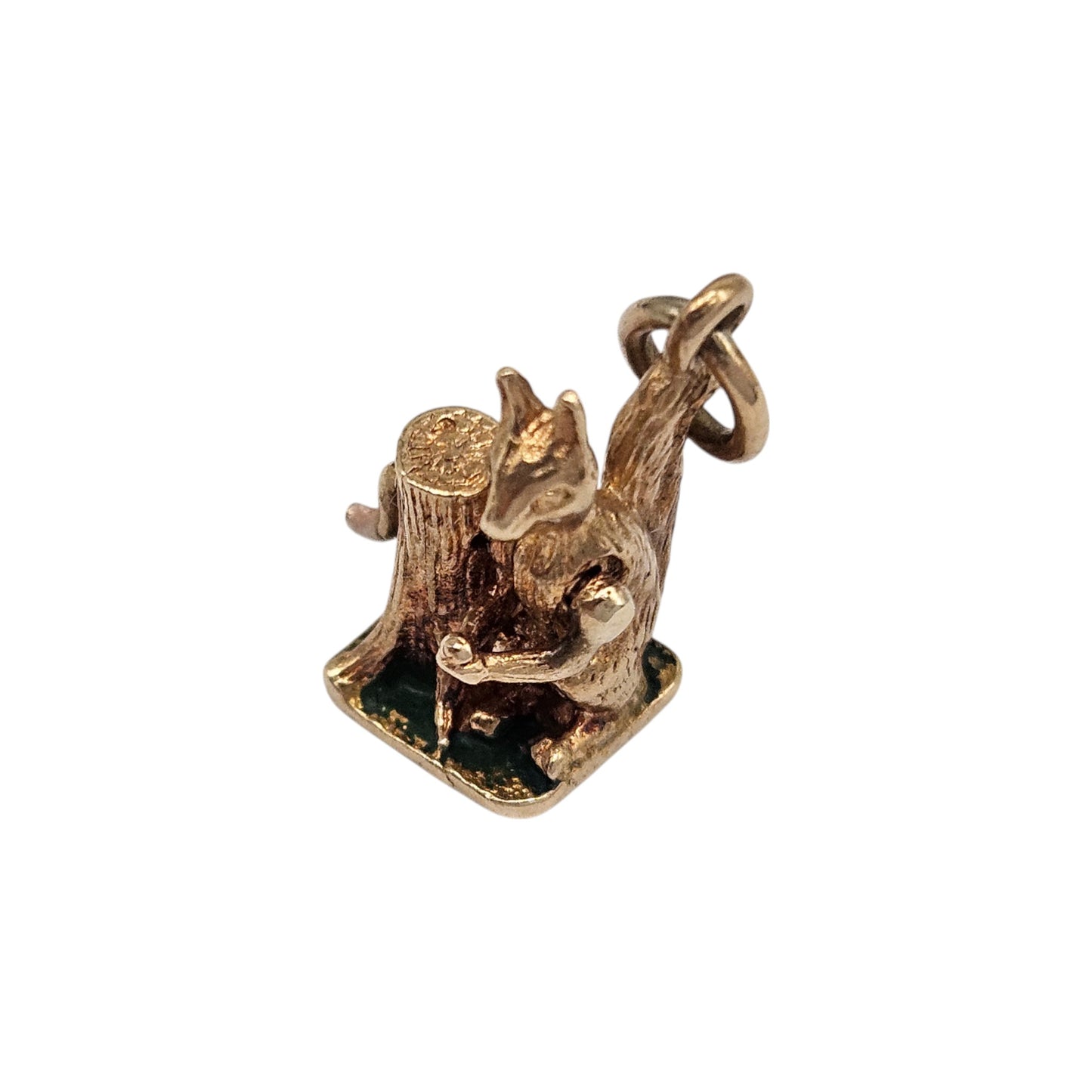 Rare 9ct 375 Yellow Gold Articulated Squirrel Charm 1960 L 1.2 cm 2.2 g.