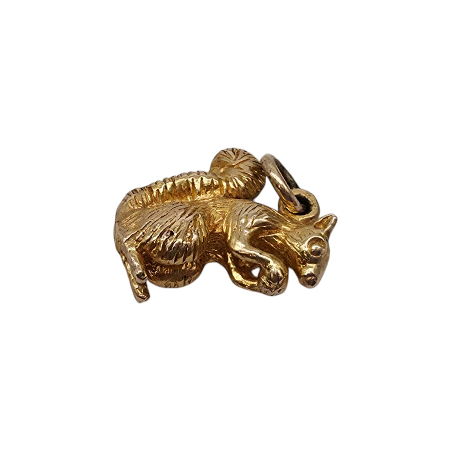 Cast 9ct 375 Yellow Gold Squirrel Charm 1967 L 1.6 cm 4.6 g.