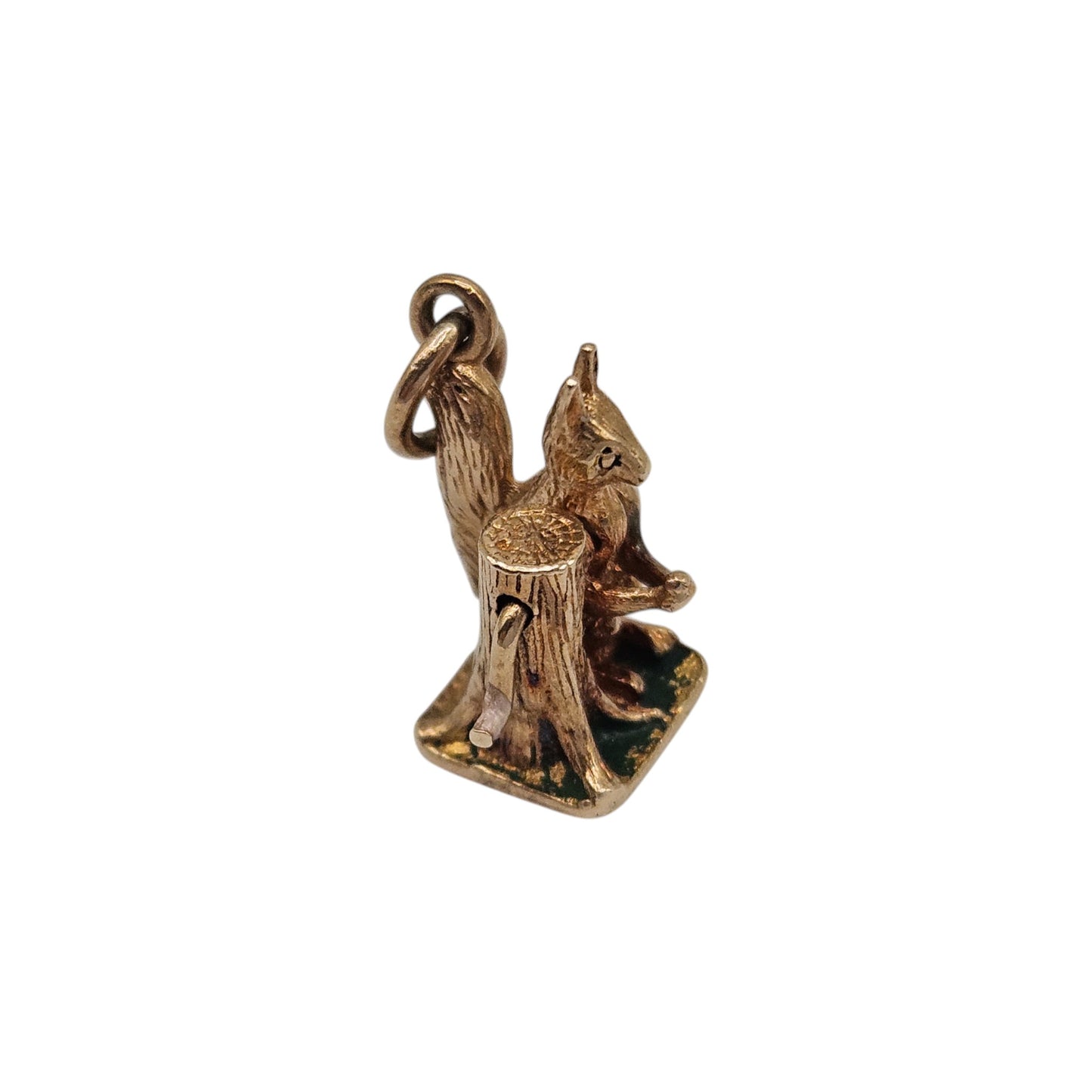 Rare 9ct 375 Yellow Gold Articulated Squirrel Charm 1960 L 1.2 cm 2.2 g.