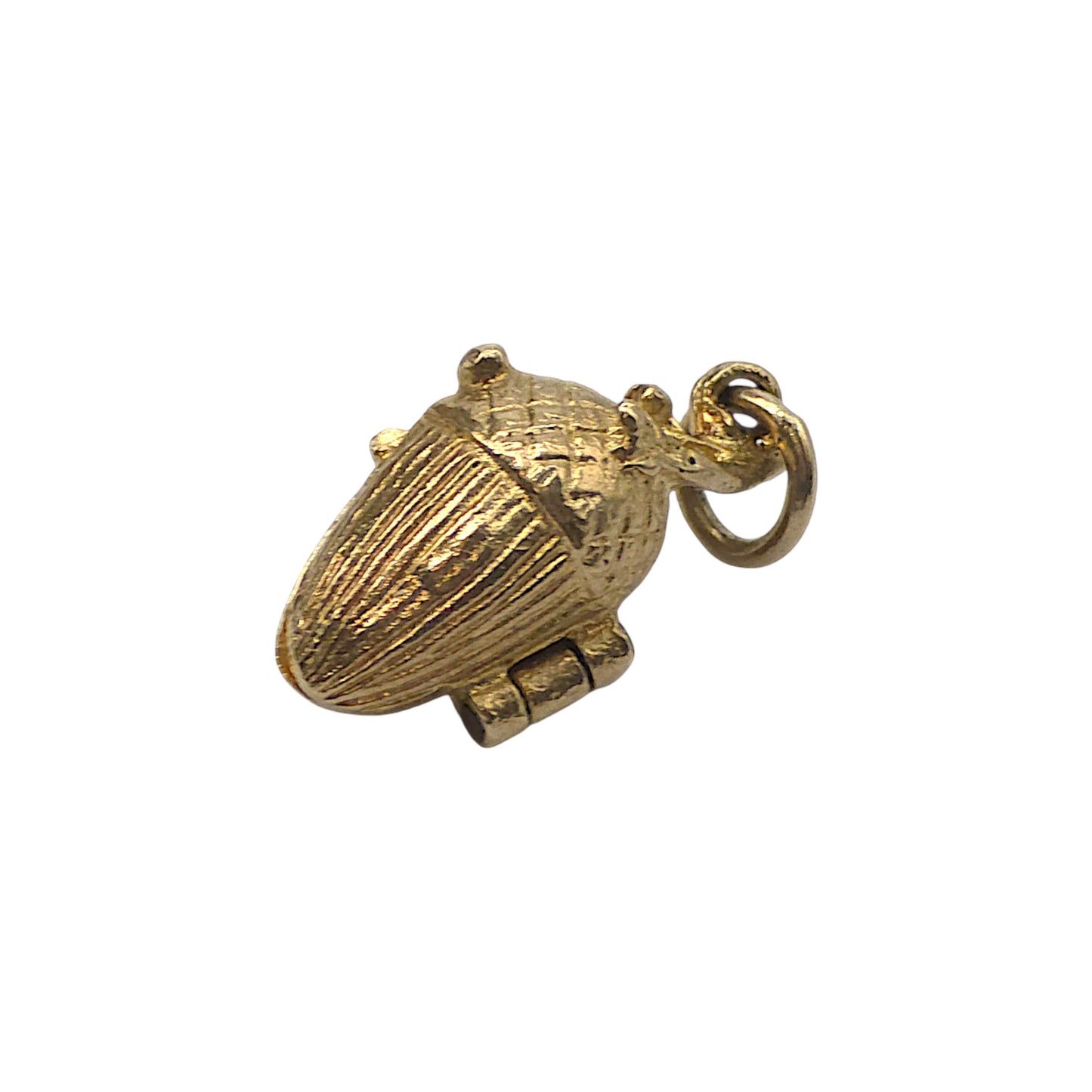 Rare 9ct 375 Yellow Gold & Enamel Squirrel Inside Acorn Opening Charm 1970