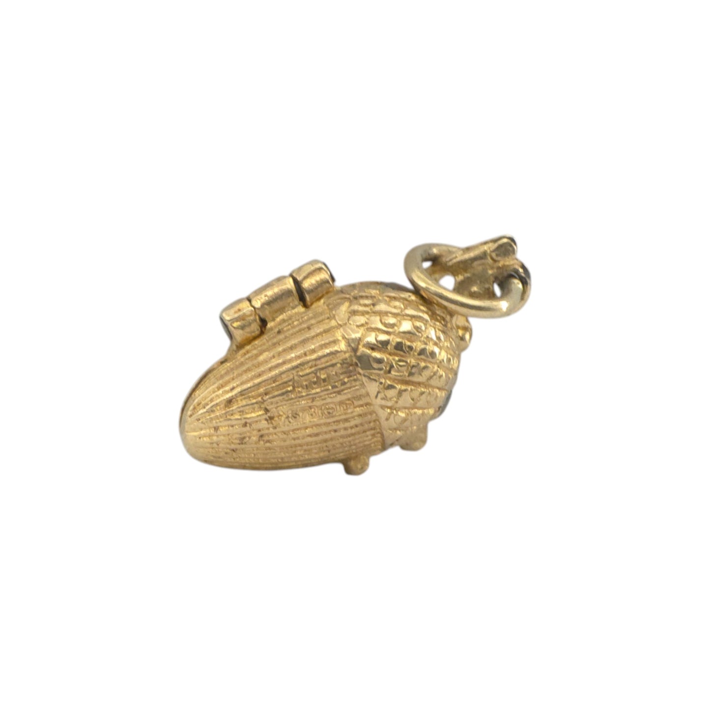 Rare 9ct 375 Yellow Gold & Enamel Squirrel Inside Acorn Opening Charm 1970