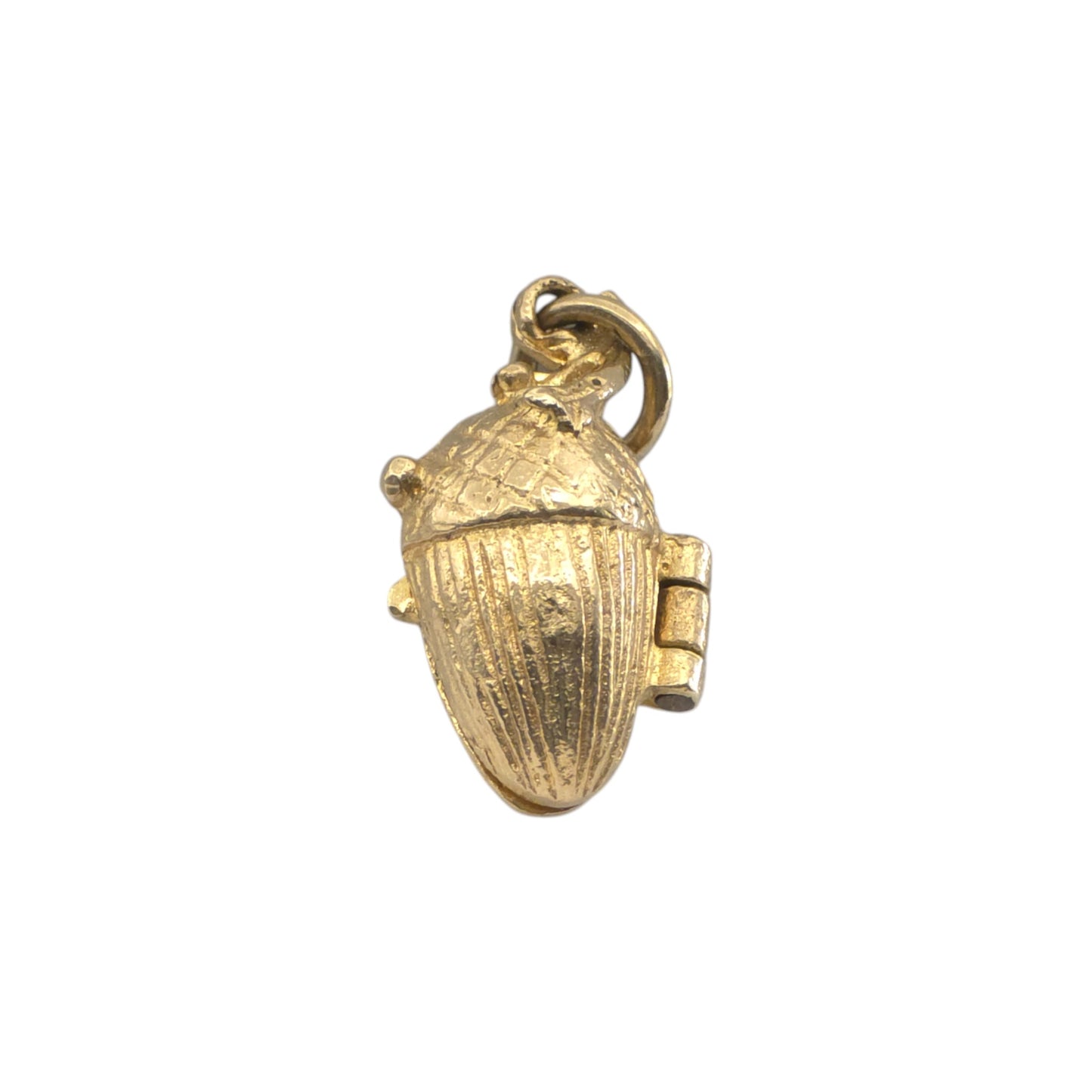Rare 9ct 375 Yellow Gold & Enamel Squirrel Inside Acorn Opening Charm 1970