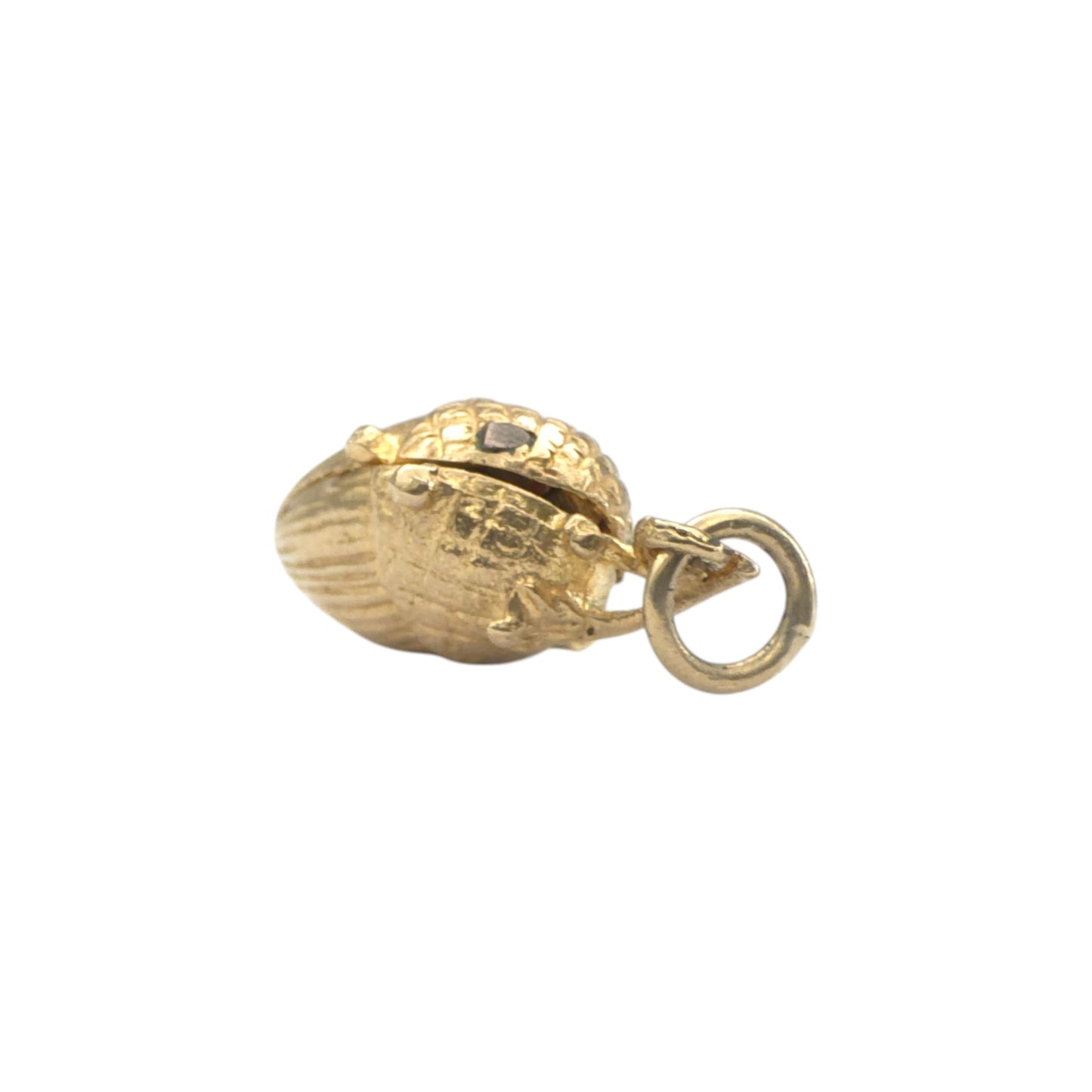 Rare 9ct 375 Yellow Gold & Enamel Squirrel Inside Acorn Opening Charm 1970