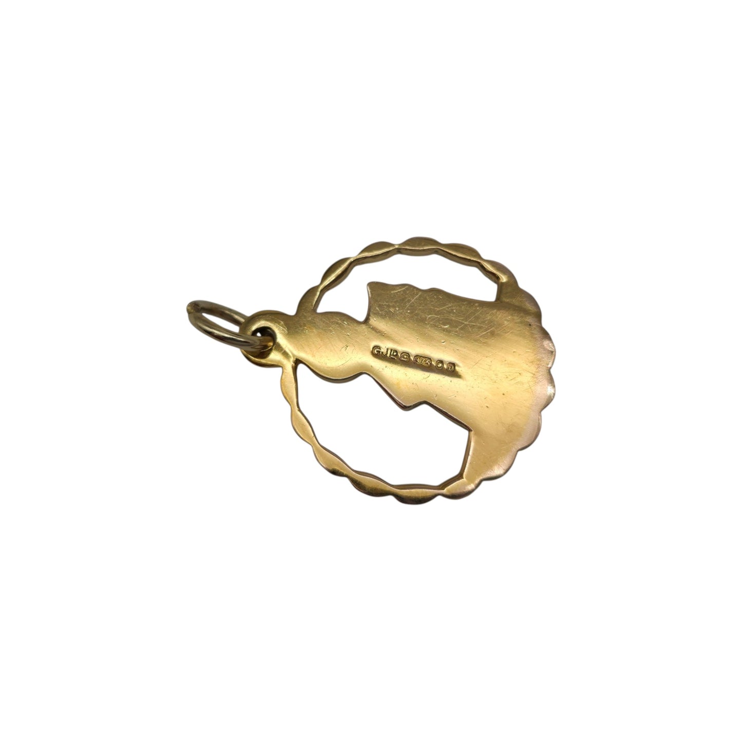 Georg Jensen 9ct 375 Yellow Gold St Christopher Charm 1978 L 1.7 cm 2.8 g.