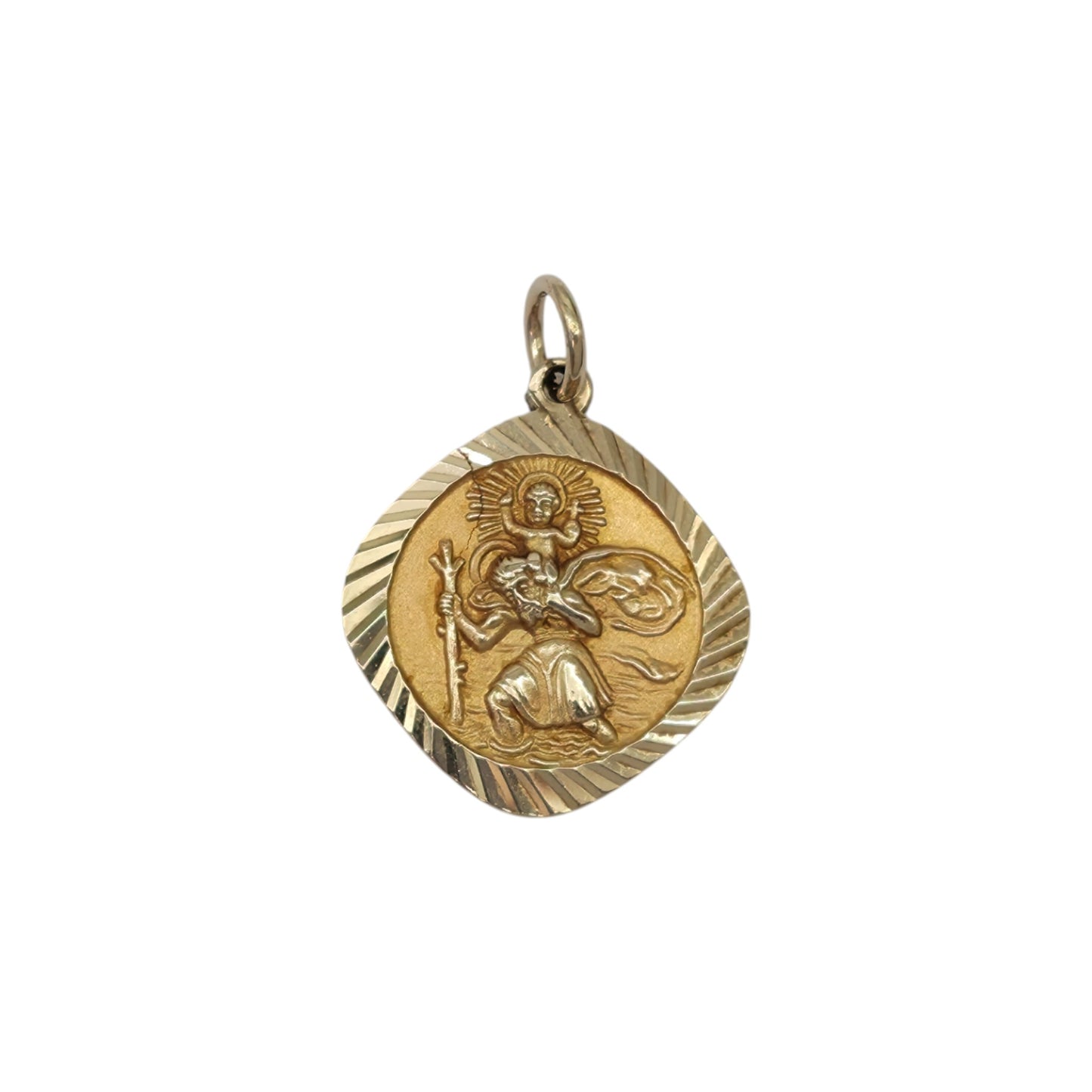 Georg Jensen 9ct 375 Yellow Gold St Christopher Charm 1968 L 1.6 cm 3.1 g.