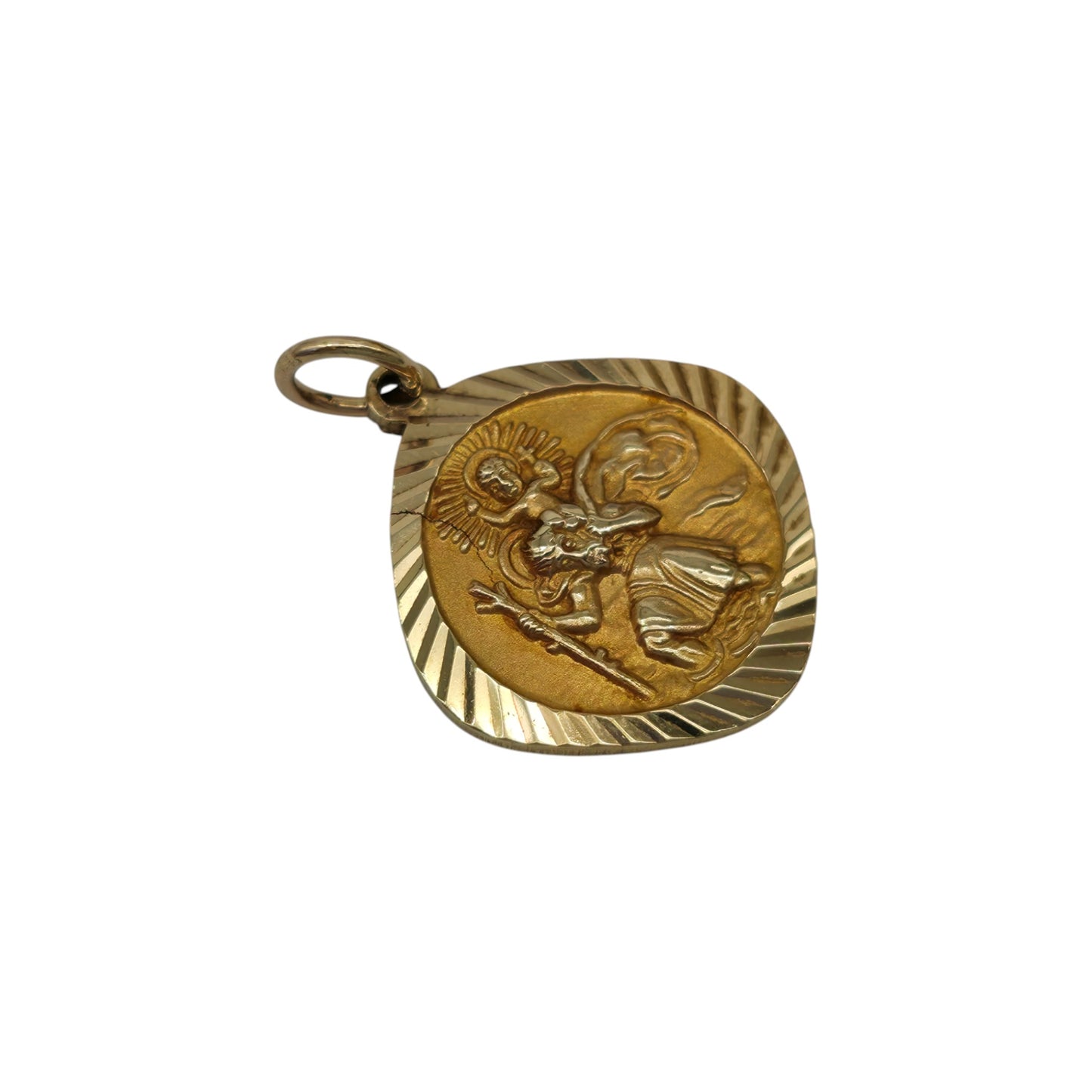 Georg Jensen 9ct 375 Yellow Gold St Christopher Charm 1968 L 1.6 cm 3.1 g.