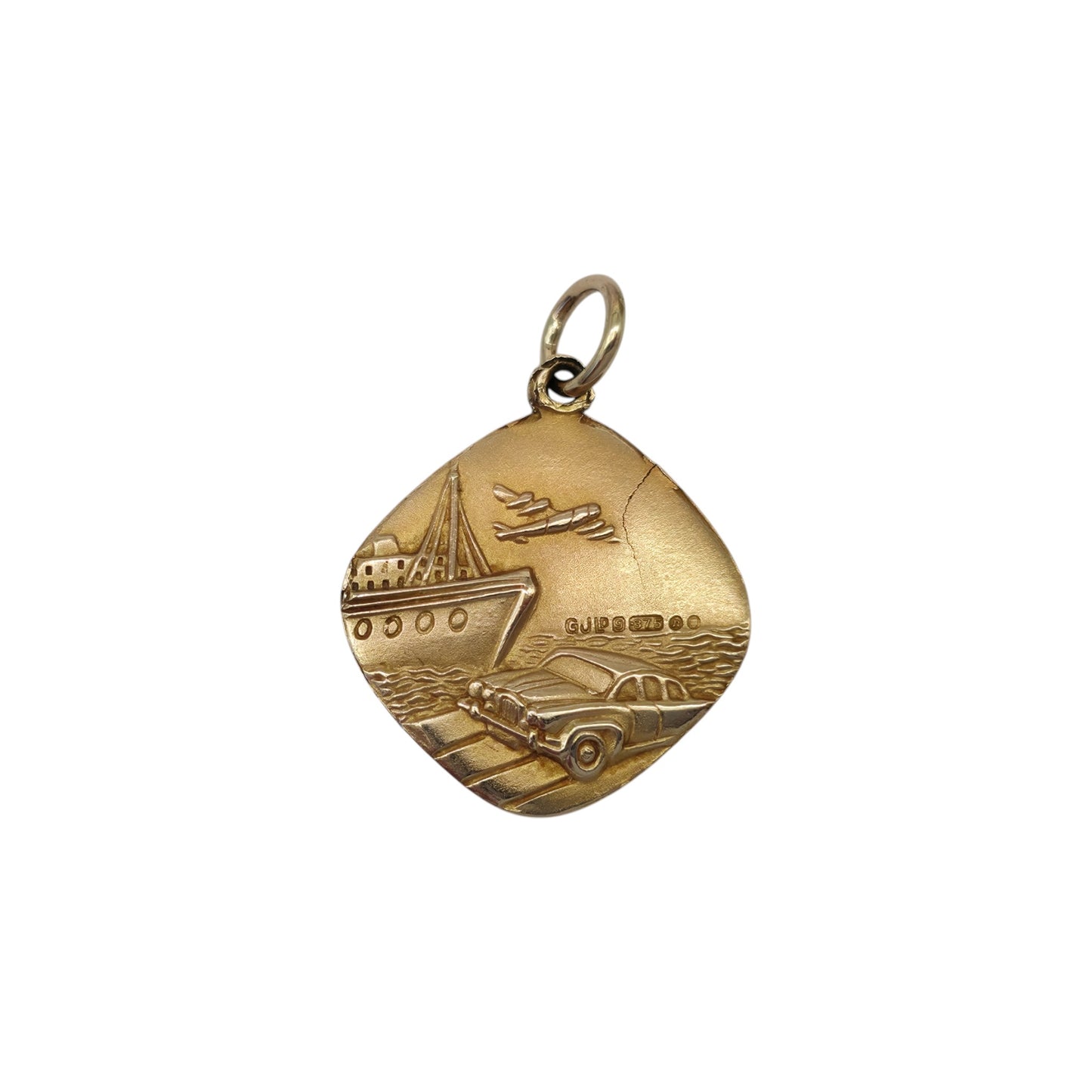 Georg Jensen 9ct 375 Yellow Gold St Christopher Charm 1968 L 1.6 cm 3.1 g.