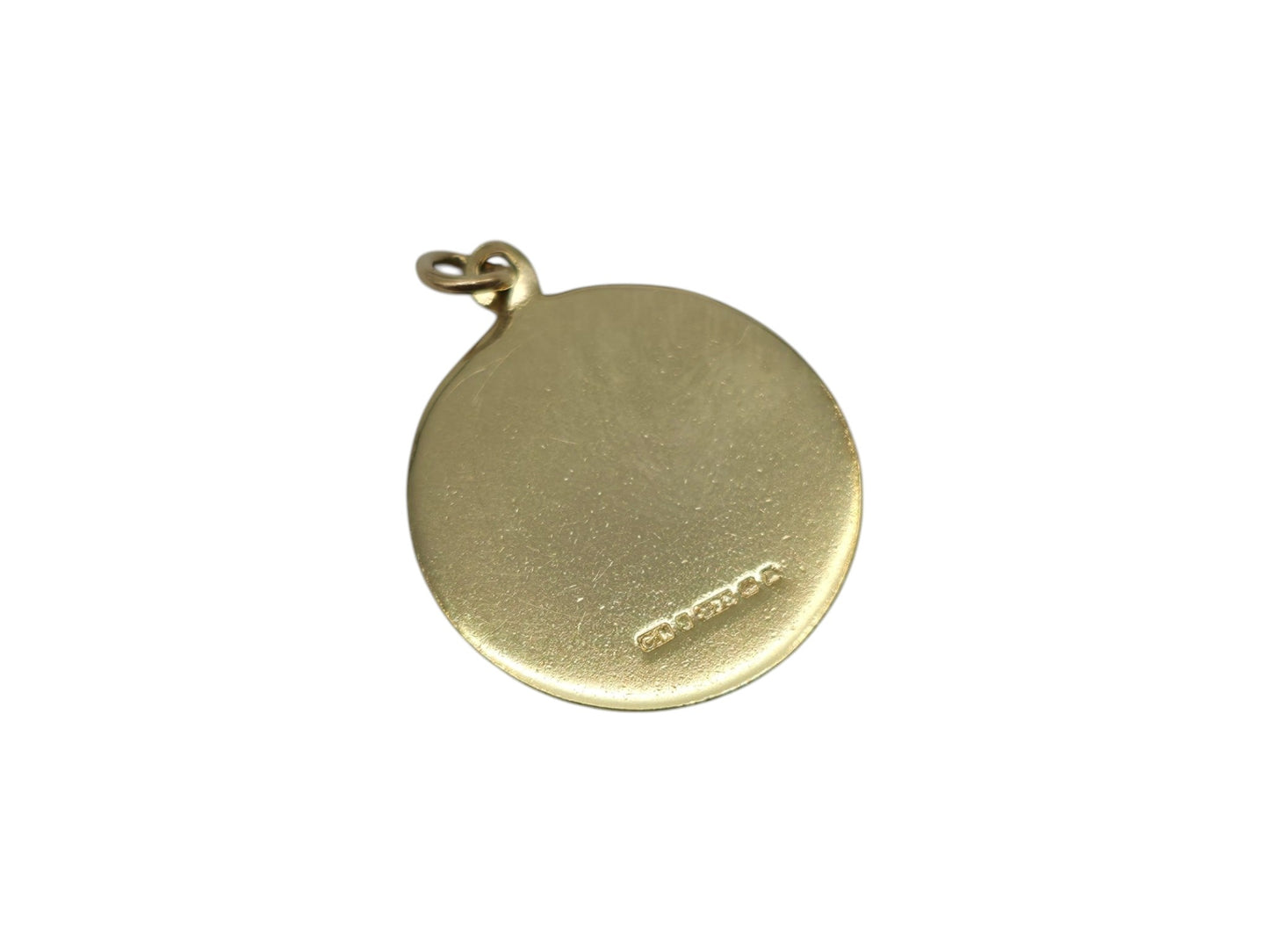 9ct 375 イエローゴールド 聖クリストファーチャーム c.1966 L 1.6 cm 1.7 g