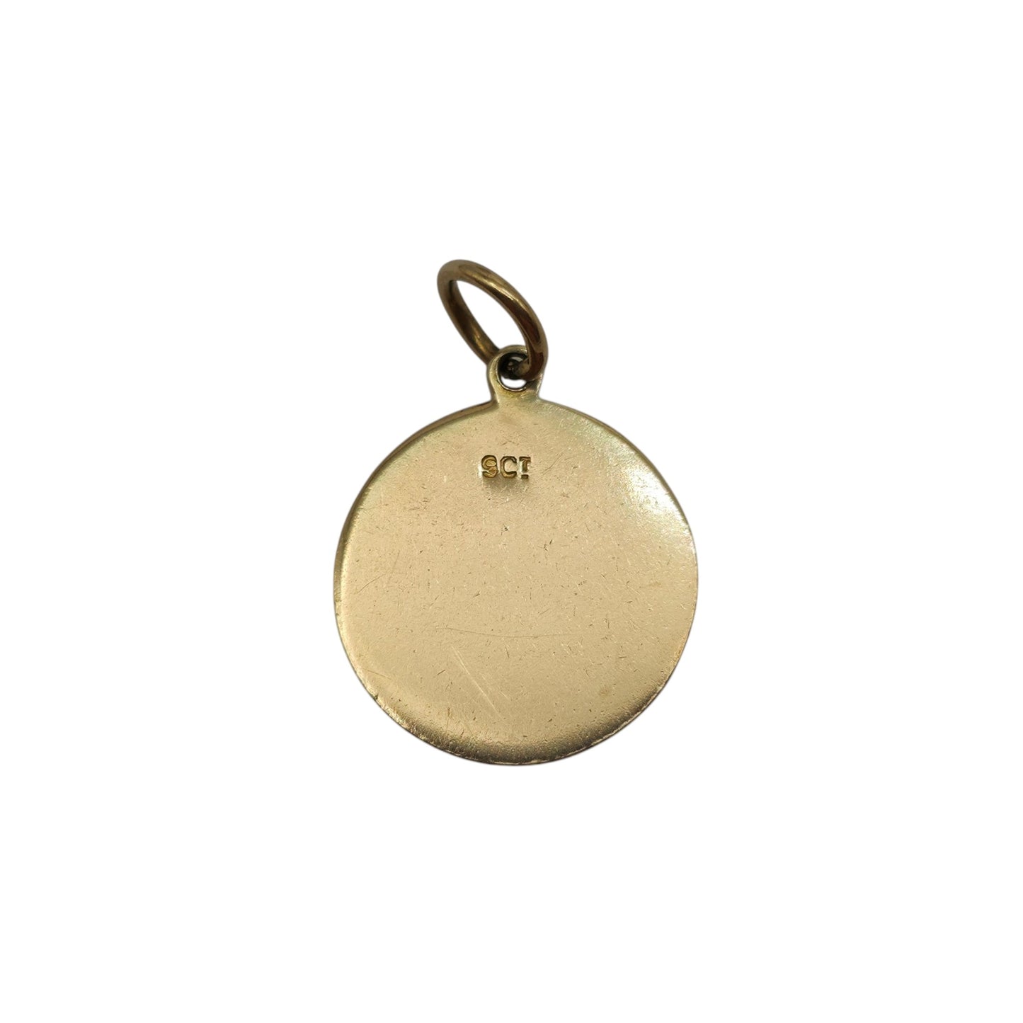 9ct Yellow Gold & Enamel St Christopher Charm c.1960's L 1.4 cm 1.7 g.