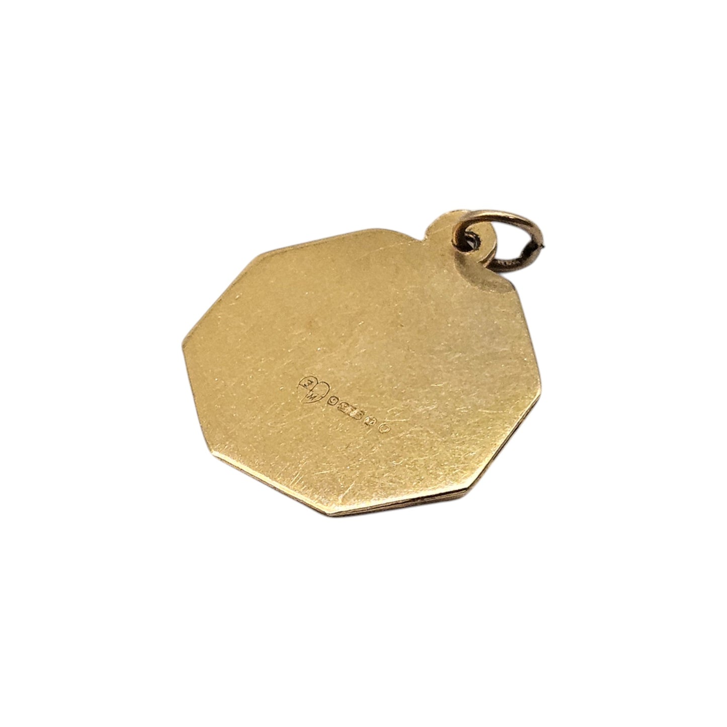 9ct 375 Yellow Gold St Christopher Charm 1964 L 1.6 cm 1.1 g.