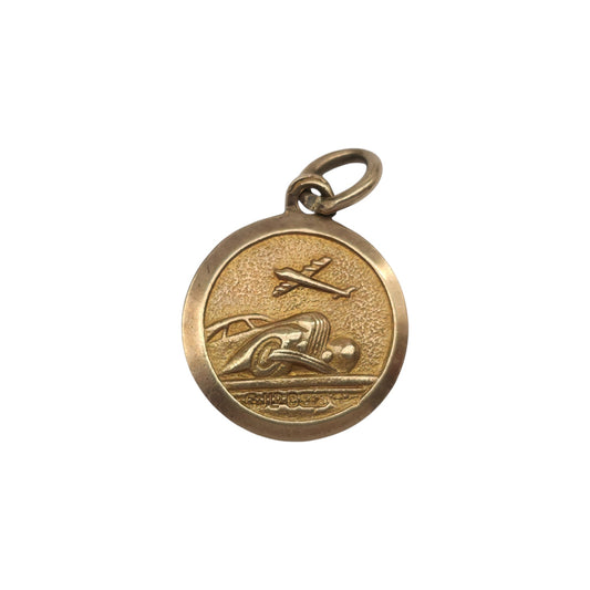 Georg Jensen 9ct 375 Yellow Gold St Christopher Charm 1967 L 1.1 cm 1.3 g.