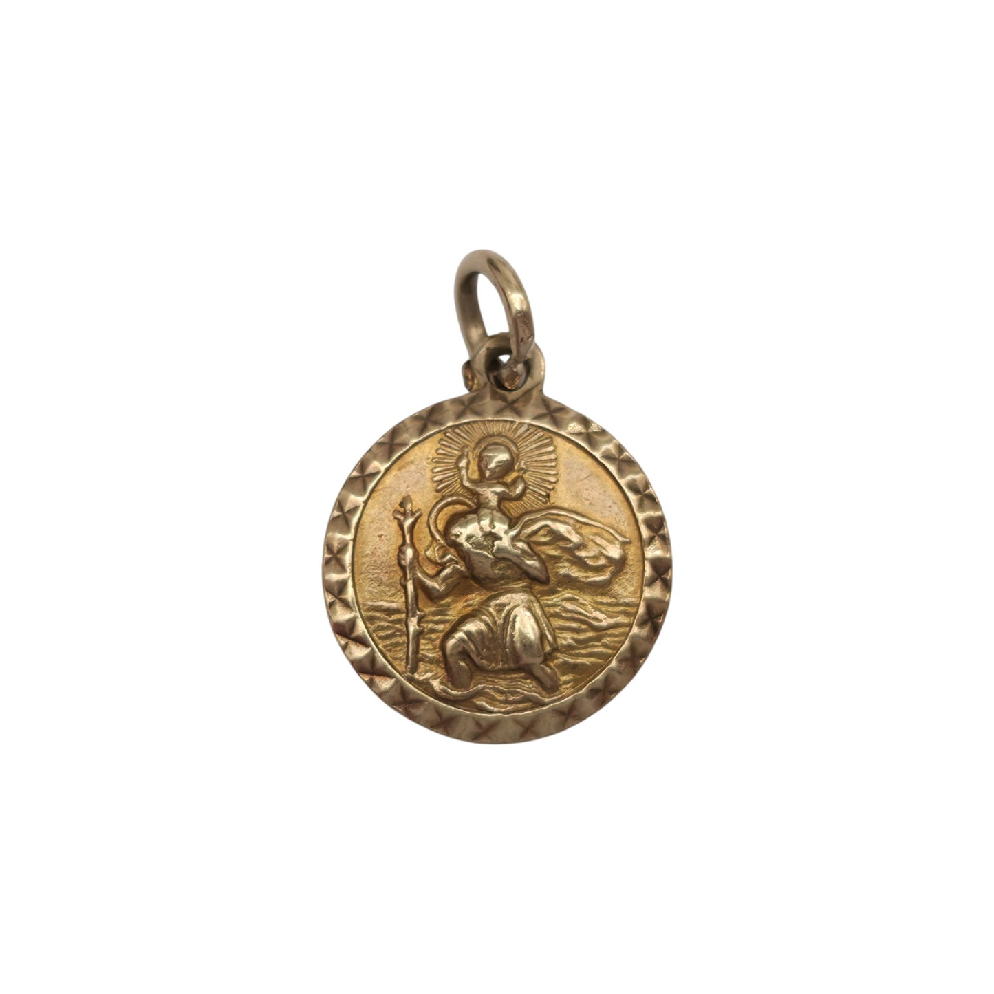 Georg Jensen 9ct 375 Yellow Gold St Christopher Charm 1967 L 1.1 cm 1.3 g.
