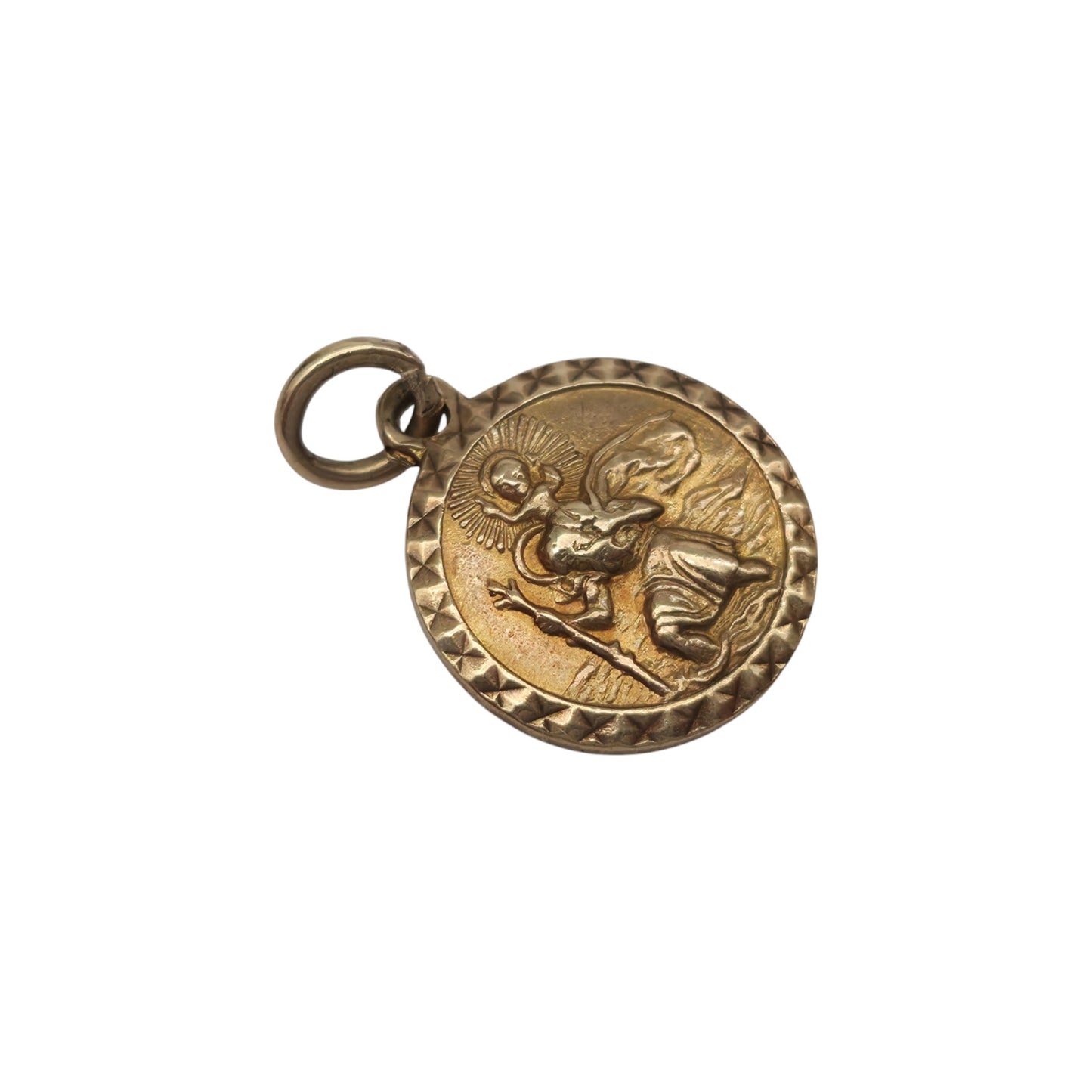 Georg Jensen 9ct 375 Yellow Gold St Christopher Charm 1967 L 1.1 cm 1.3 g.