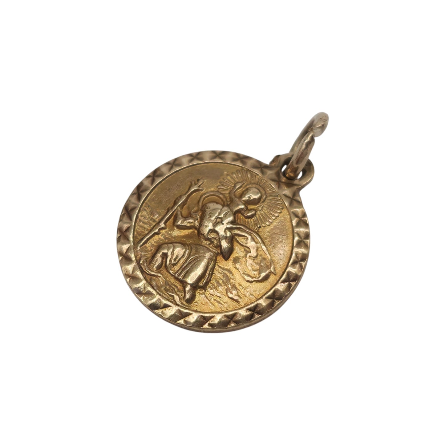 Georg Jensen 9ct 375 Yellow Gold St Christopher Charm 1967 L 1.1 cm 1.3 g.