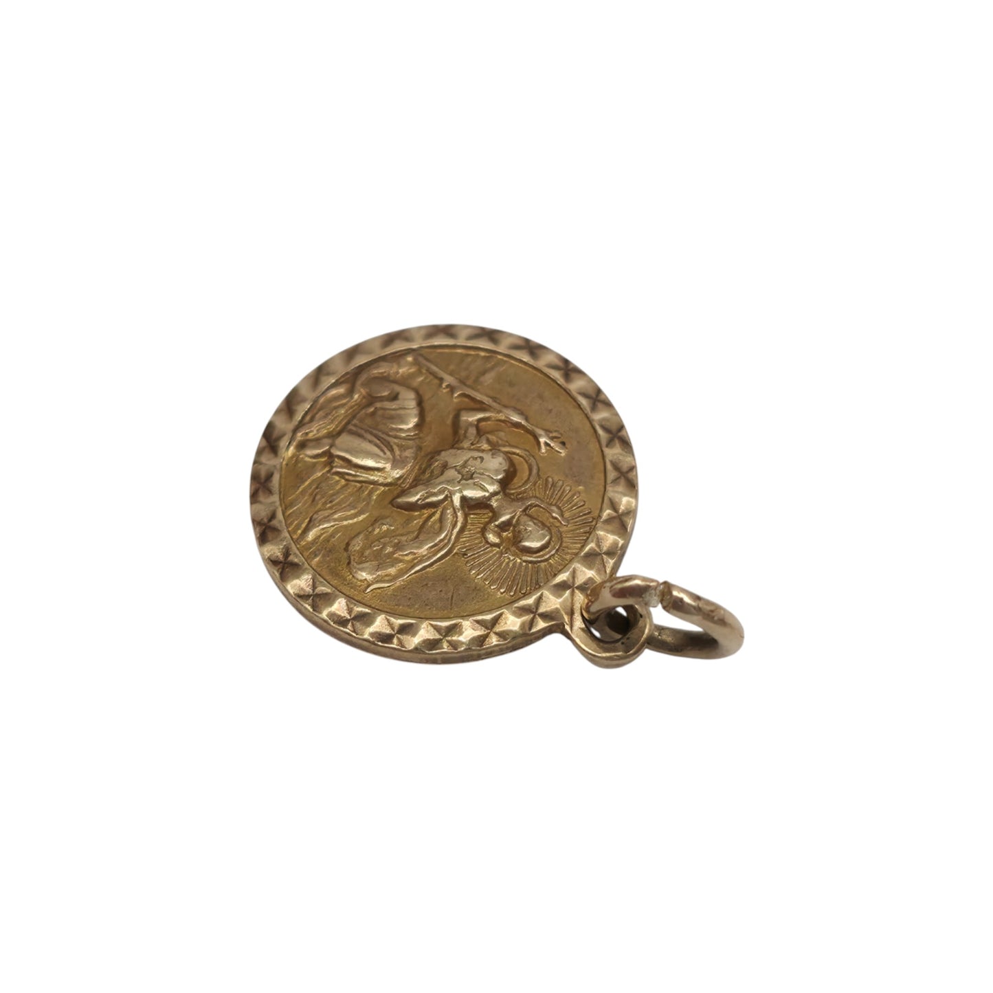 Georg Jensen 9ct 375 Yellow Gold St Christopher Charm 1967 L 1.1 cm 1.3 g.