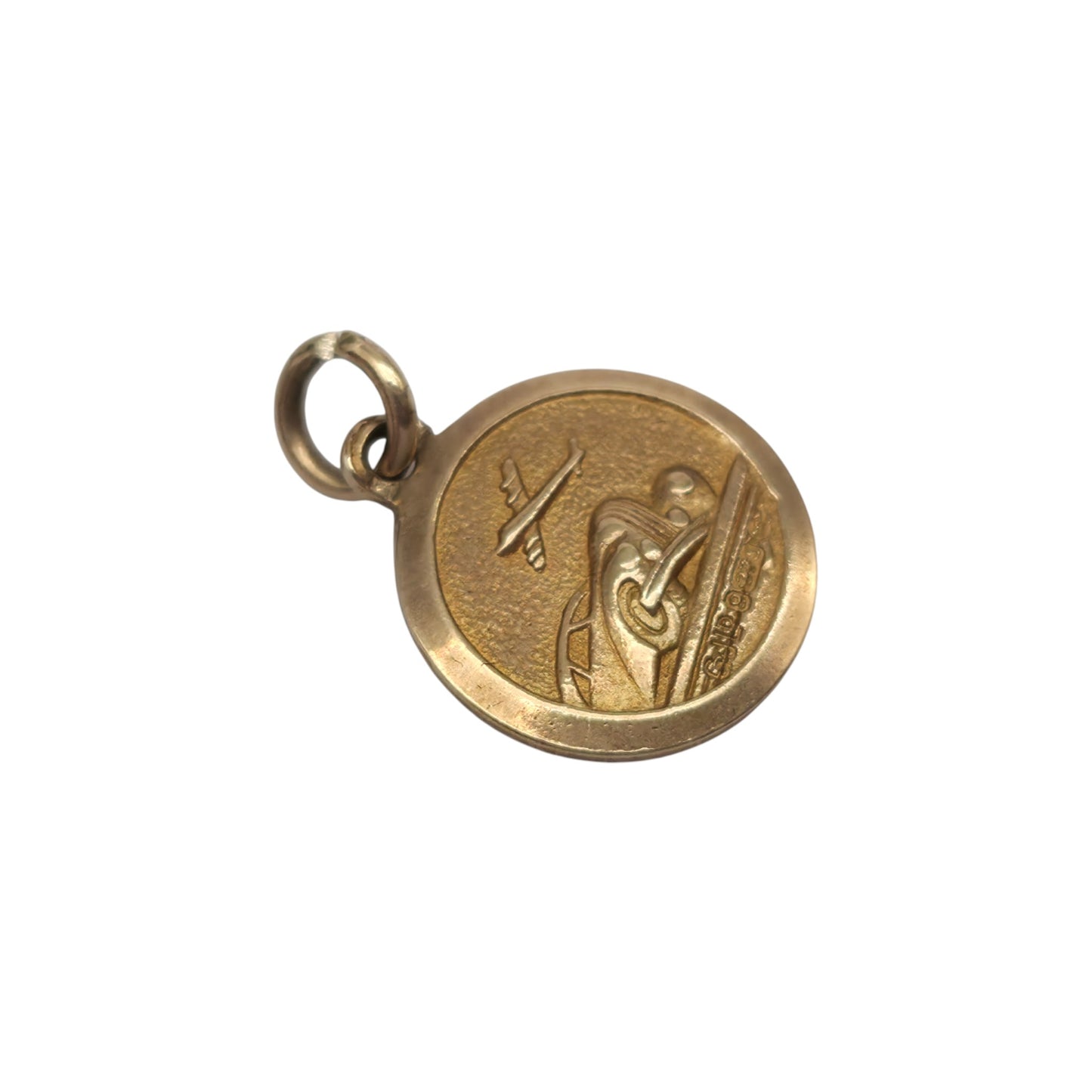 Georg Jensen 9ct 375 Yellow Gold St Christopher Charm 1967 L 1.1 cm 1.3 g.
